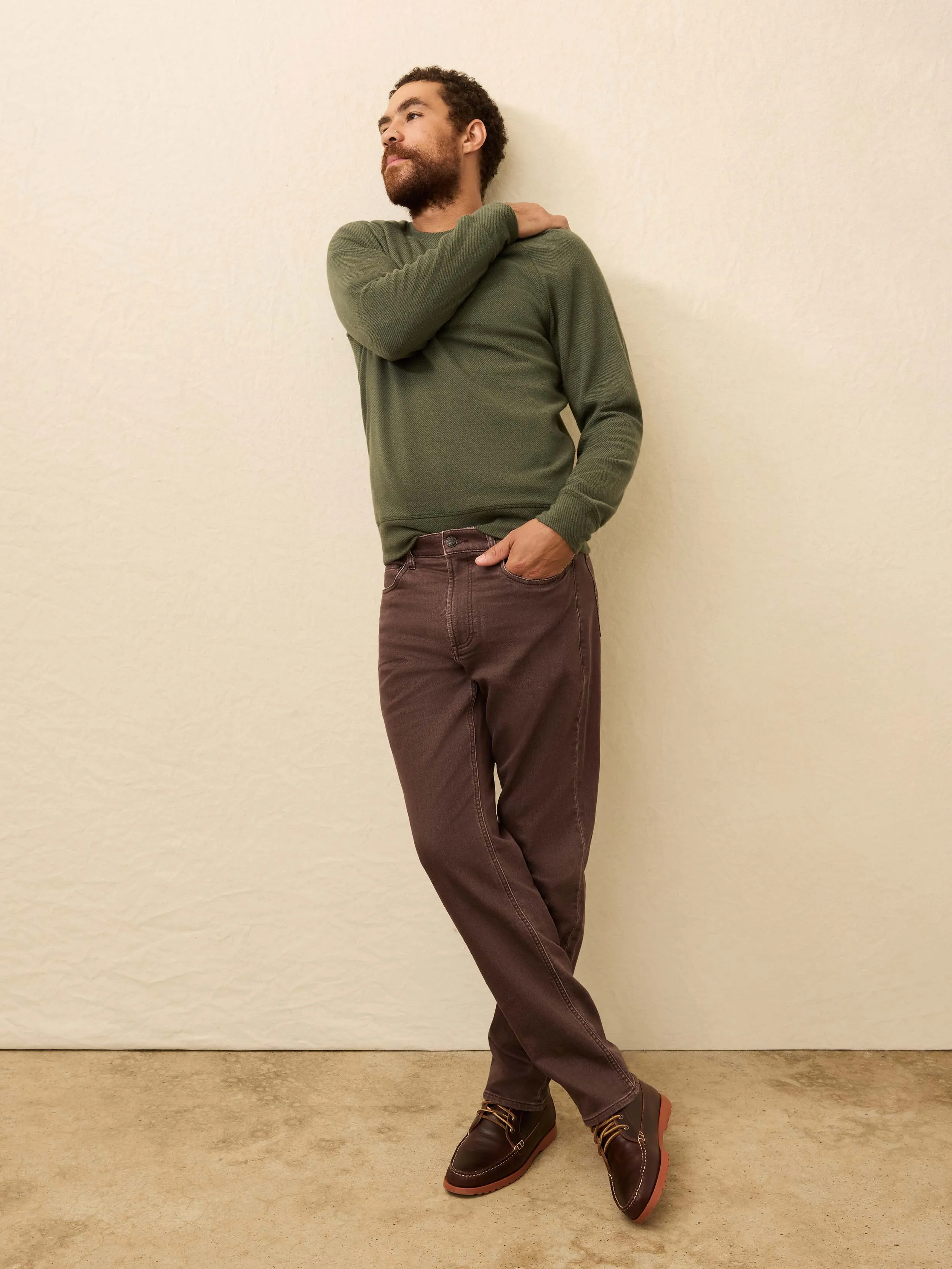 Stretch Terry 5-Pocket Pant - Northern Brown sold by Faherty product image thumbnail 5
