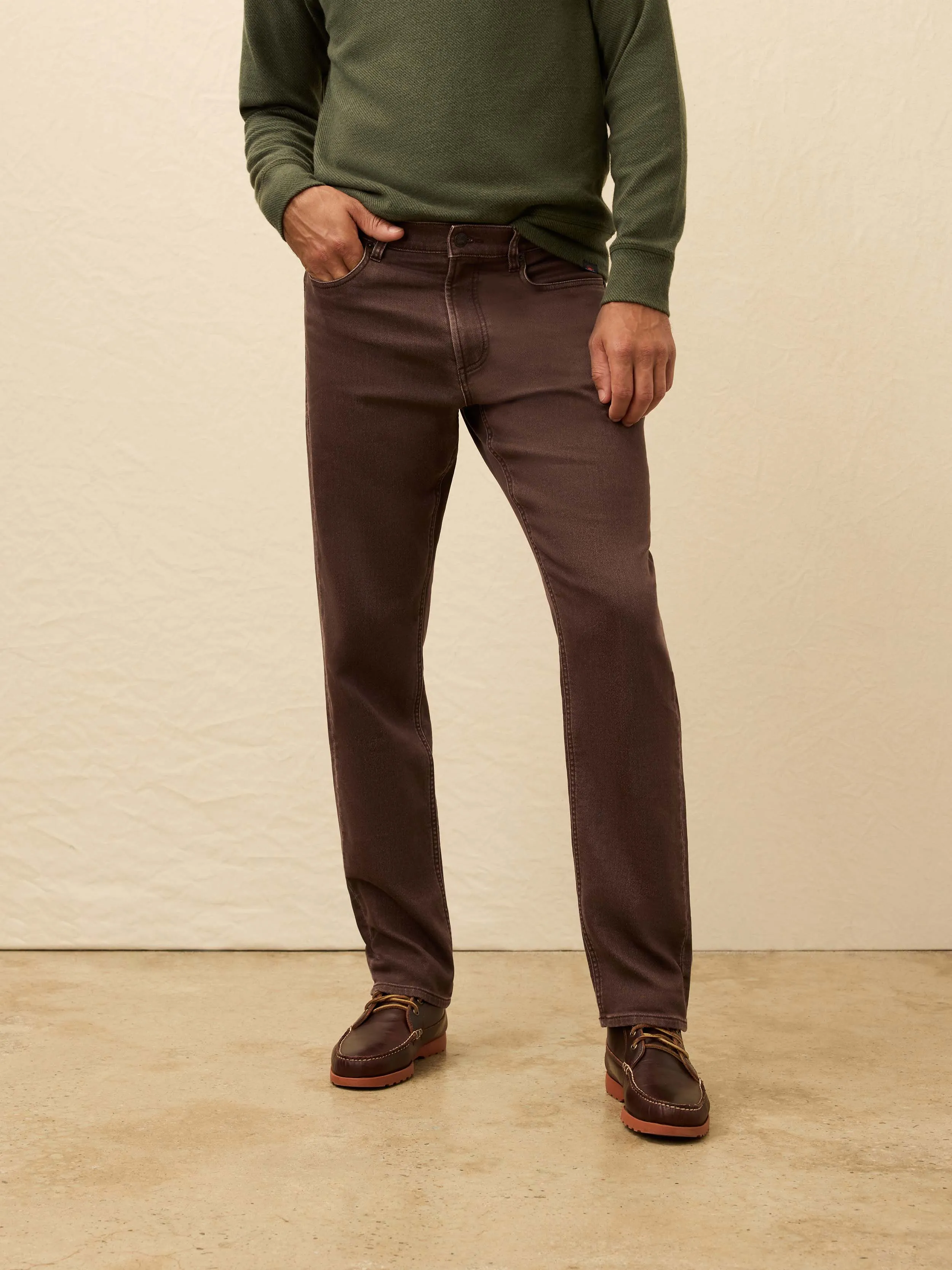 Stretch Terry 5-Pocket Pant - Northern Brown sold by Faherty product image thumbnail 2