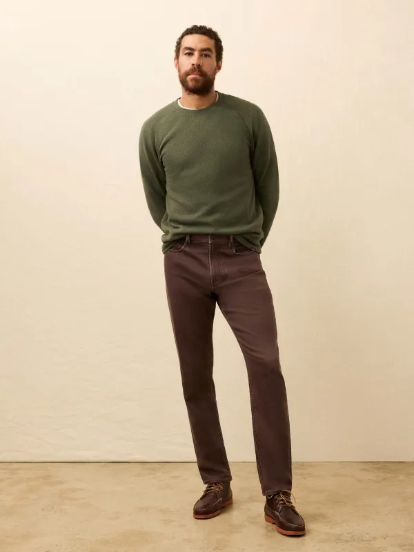 Stretch Terry 5-Pocket Pant - Northern Brown sold by Faherty