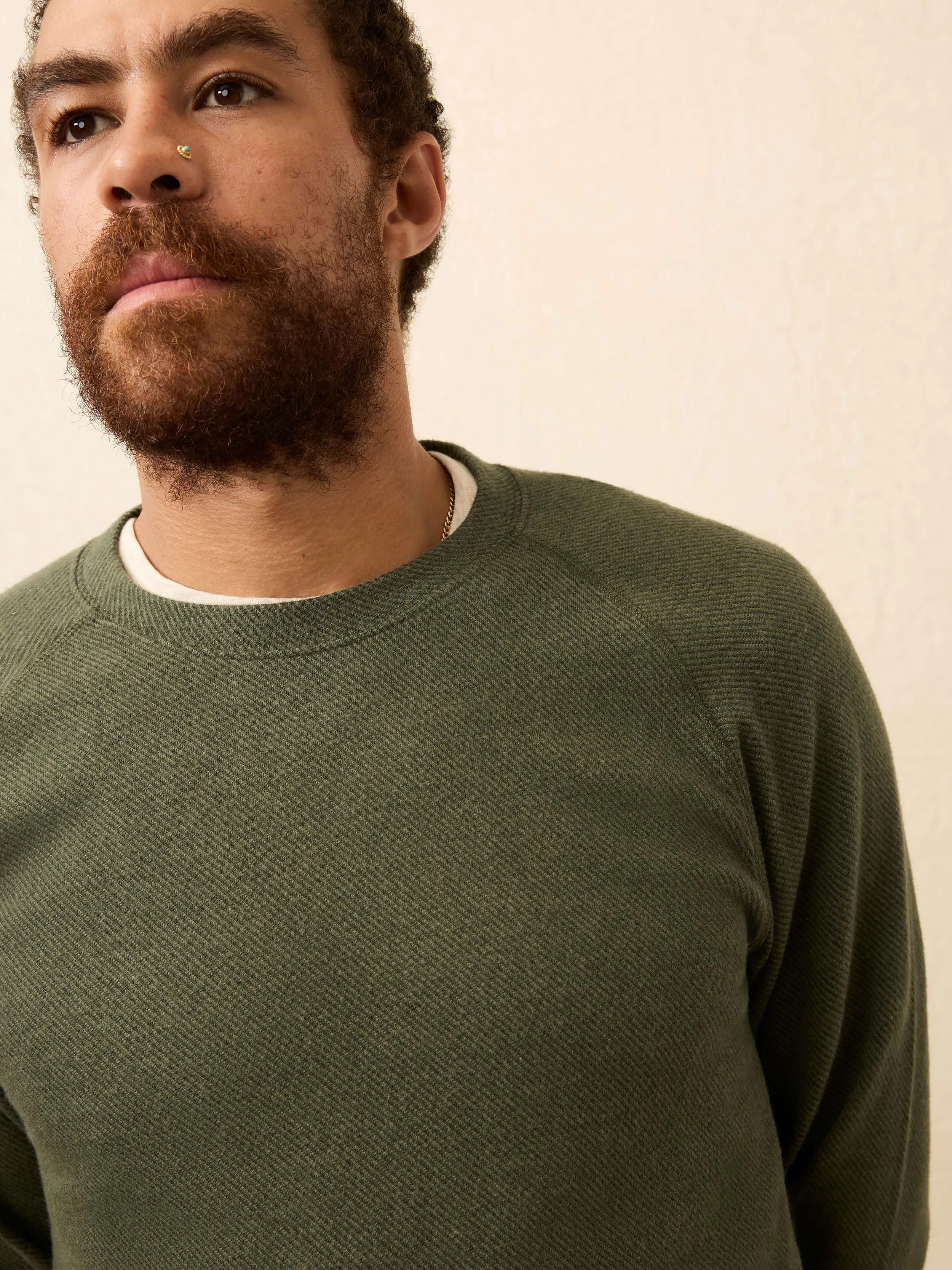 Legend™ Sweater Crewneck - Fall Evergreen Twill sold by Faherty product image thumbnail 5