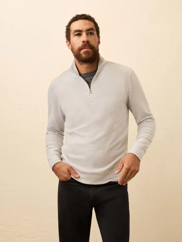 Legend Sweater Quarter Zip - Light Heather Grey sold by Faherty