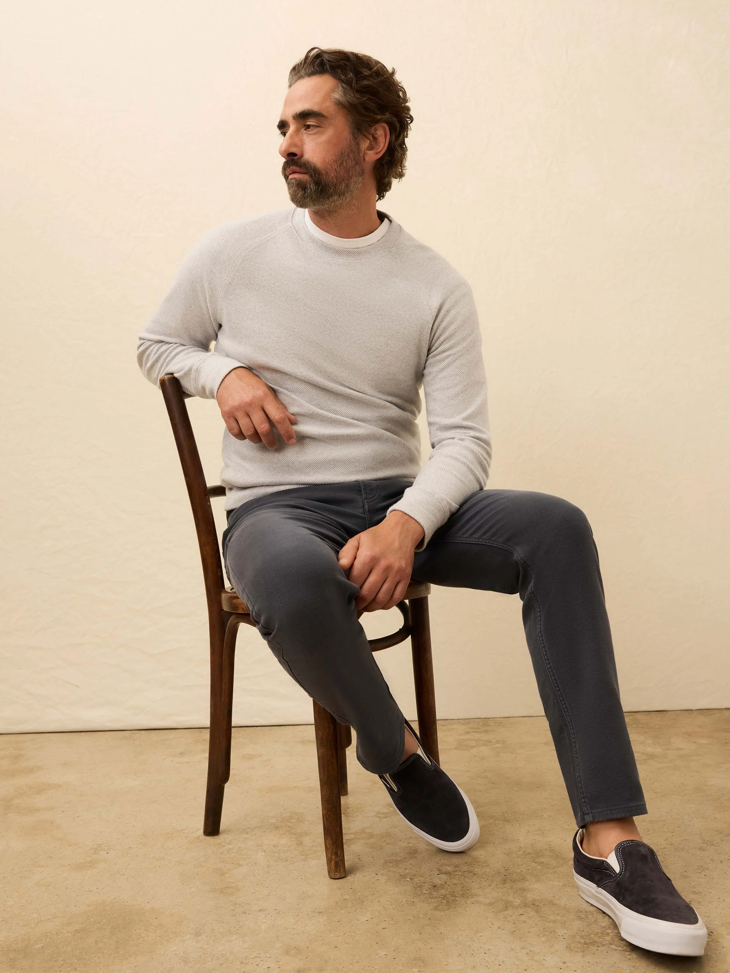 Legend Sweater Crew - Light Heather Grey sold by Faherty