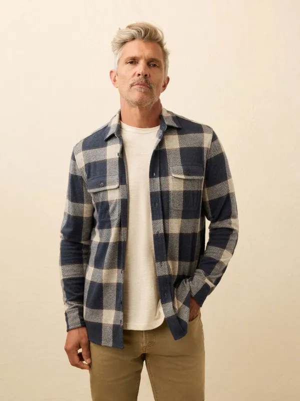 Legend™ Sweater Shirt - Navy Cloud Plaid sold by Faherty