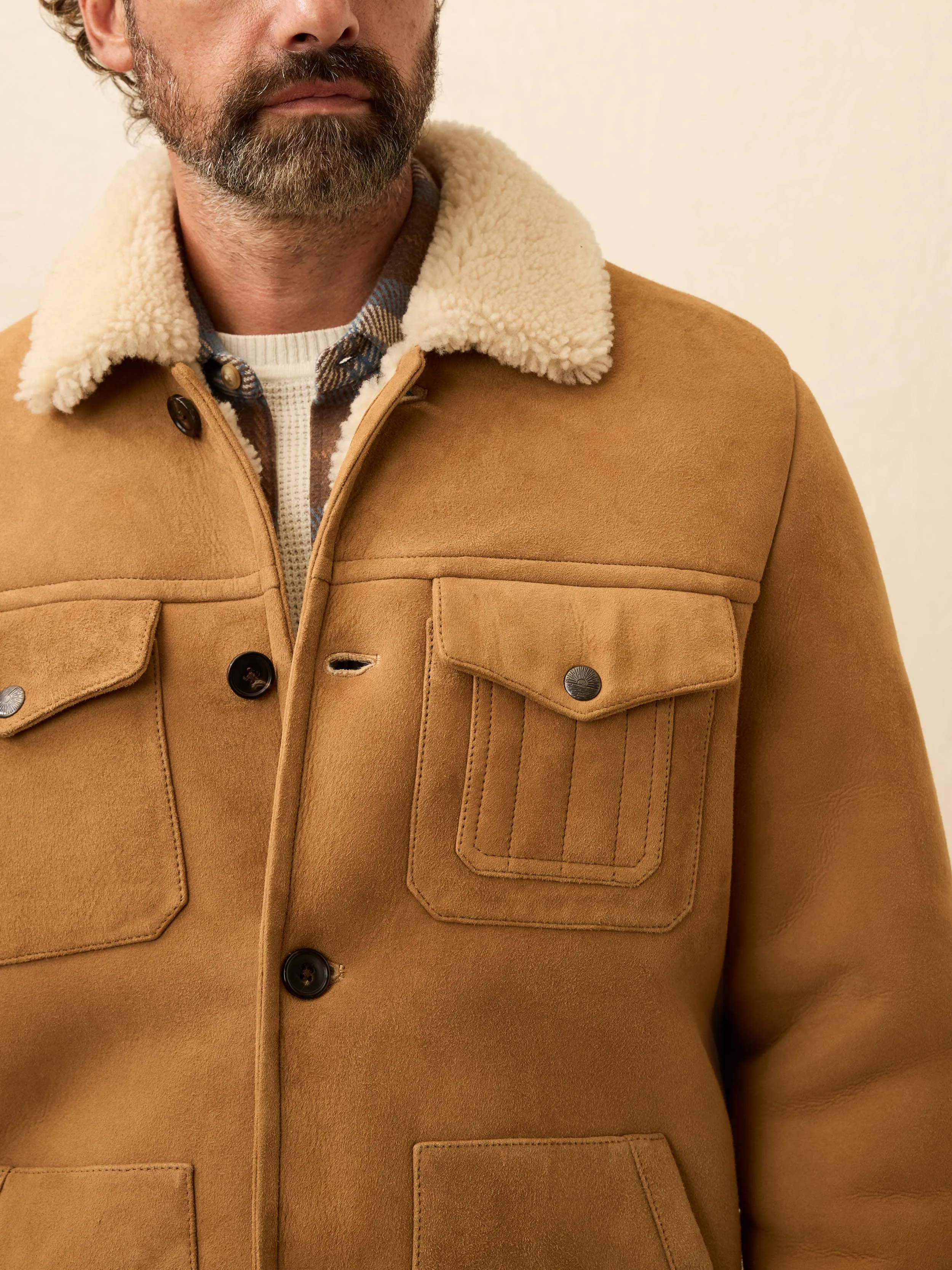 Shearling Coat - Eagle River Brown sold by Faherty product image thumbnail 2