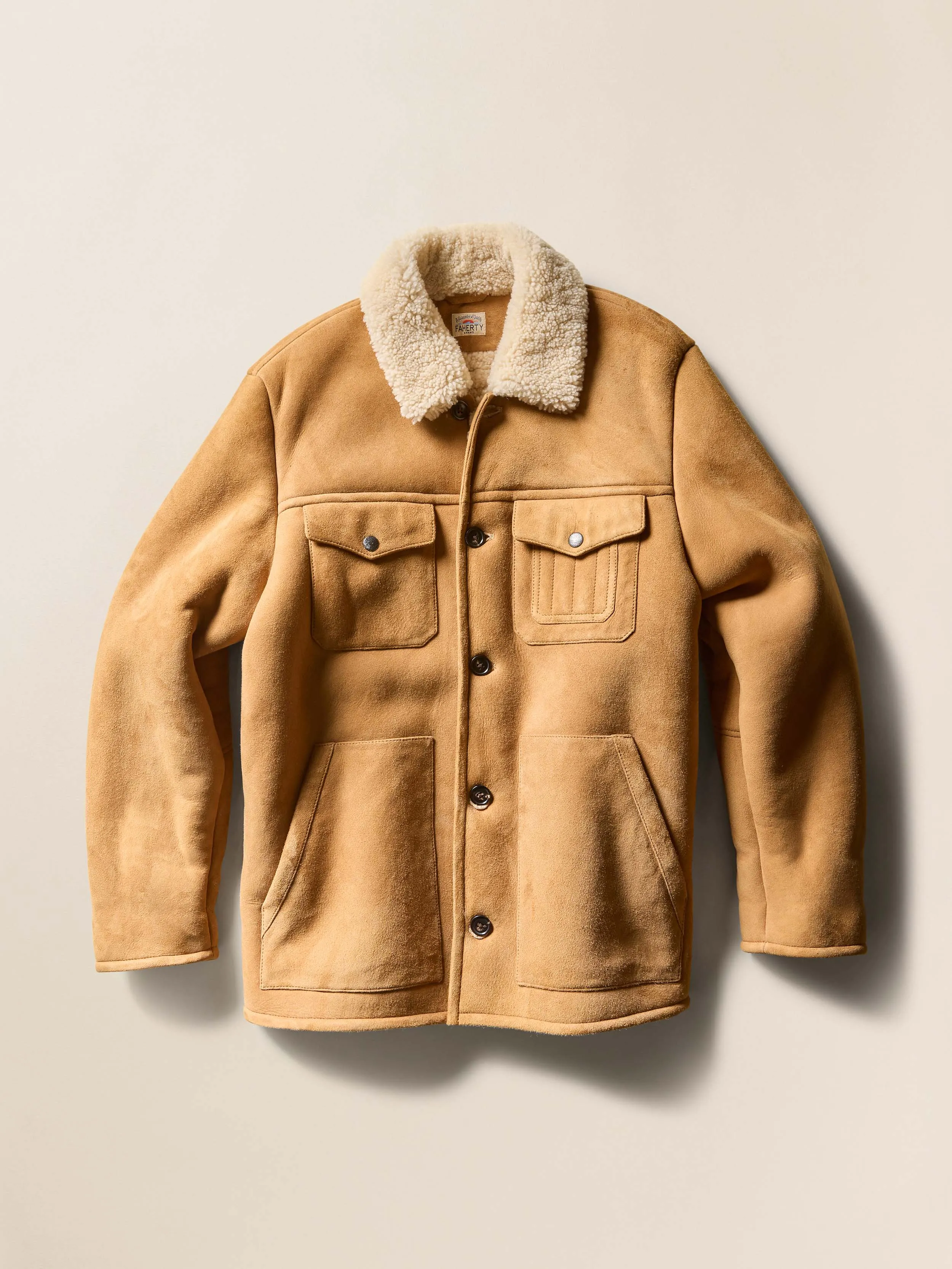 Shearling Coat - Eagle River Brown sold by Faherty product image thumbnail 5