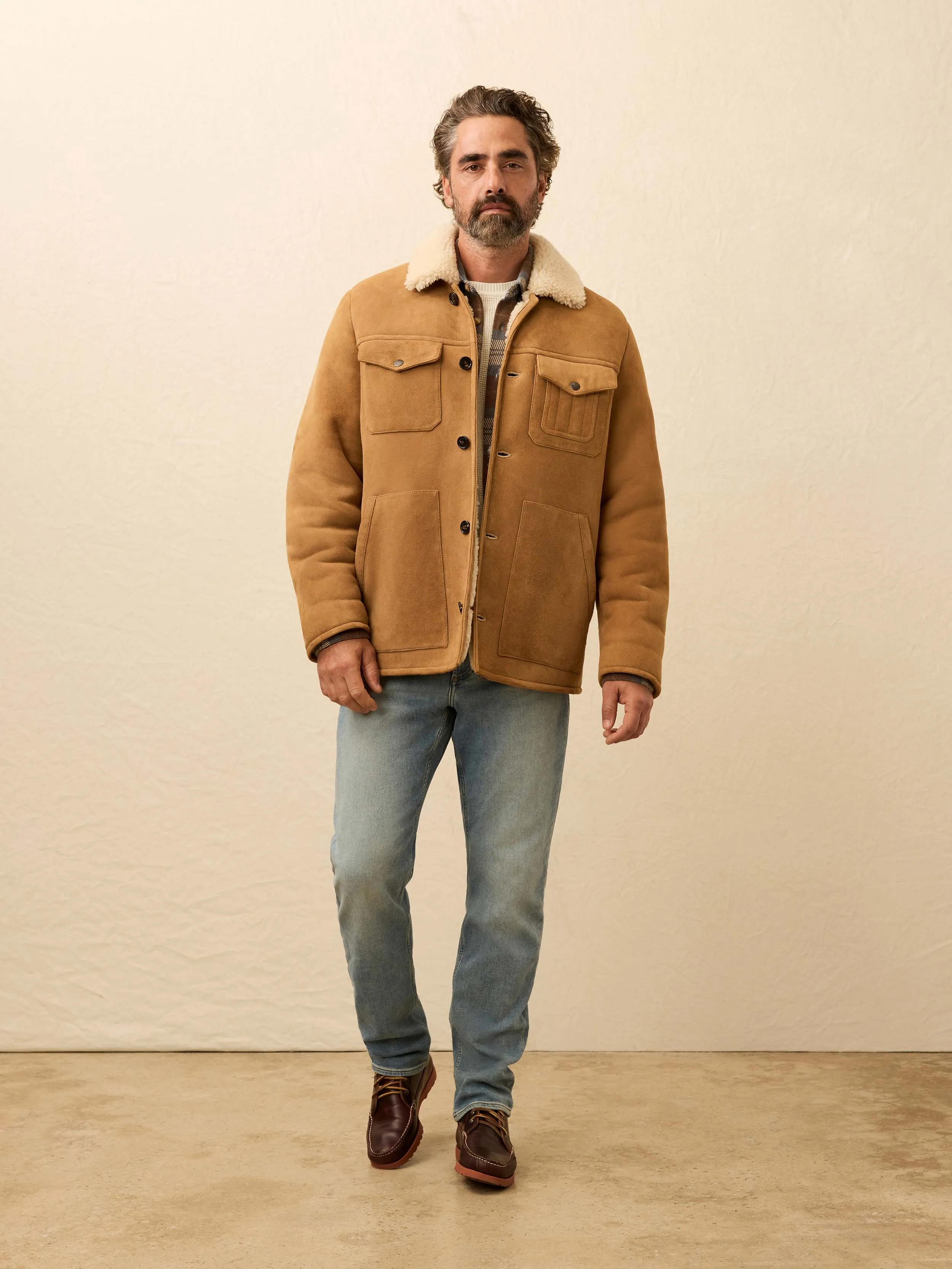 Shearling Coat - Eagle River Brown sold by Faherty product image thumbnail 4