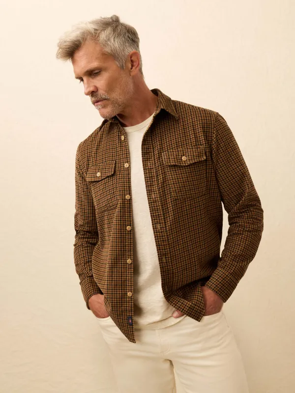 Corduroy Workshirt - Foxhound Trail Check sold by Faherty