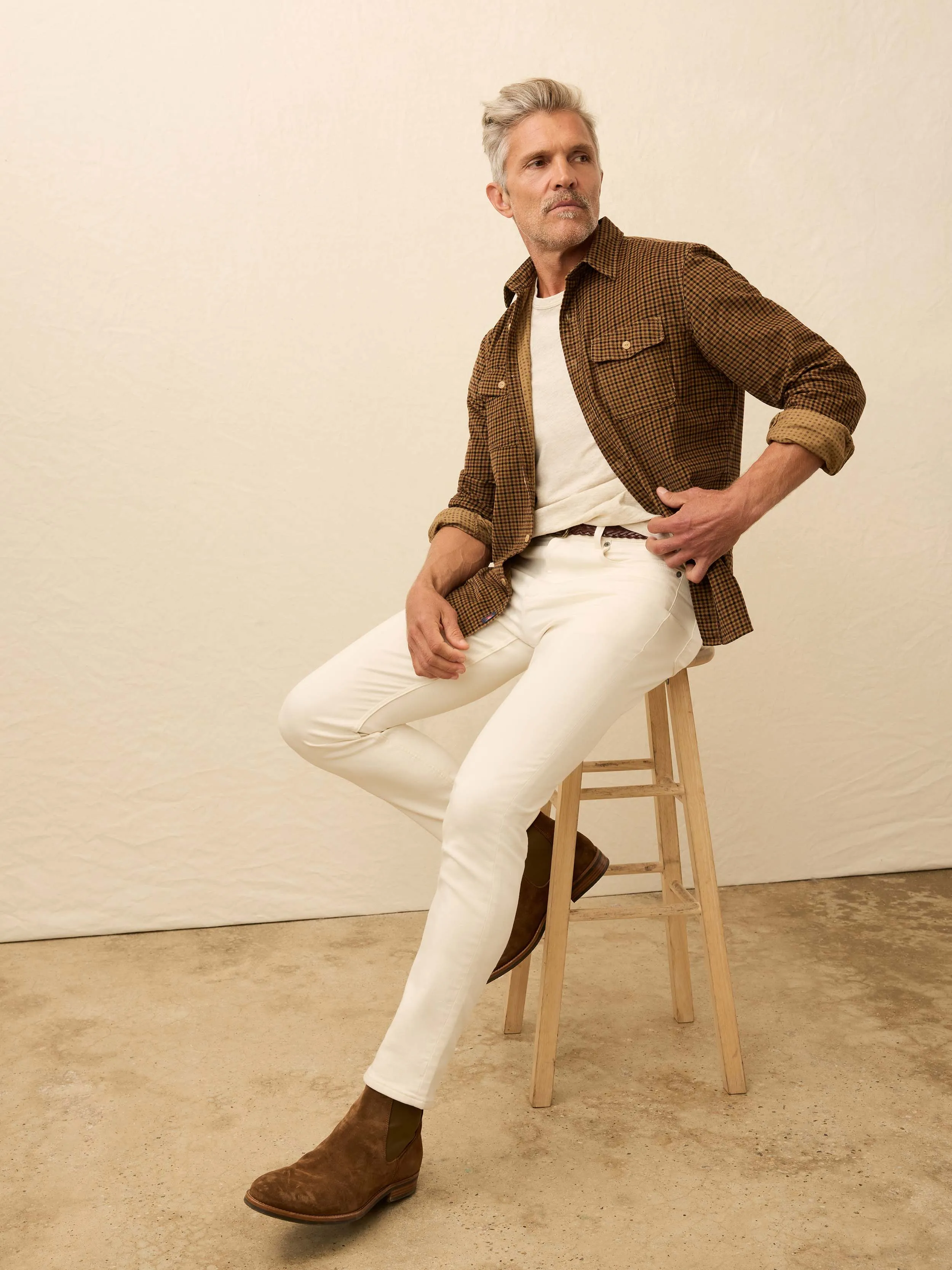 Corduroy Workshirt - Foxhound Trail Check sold by Faherty product image thumbnail 3