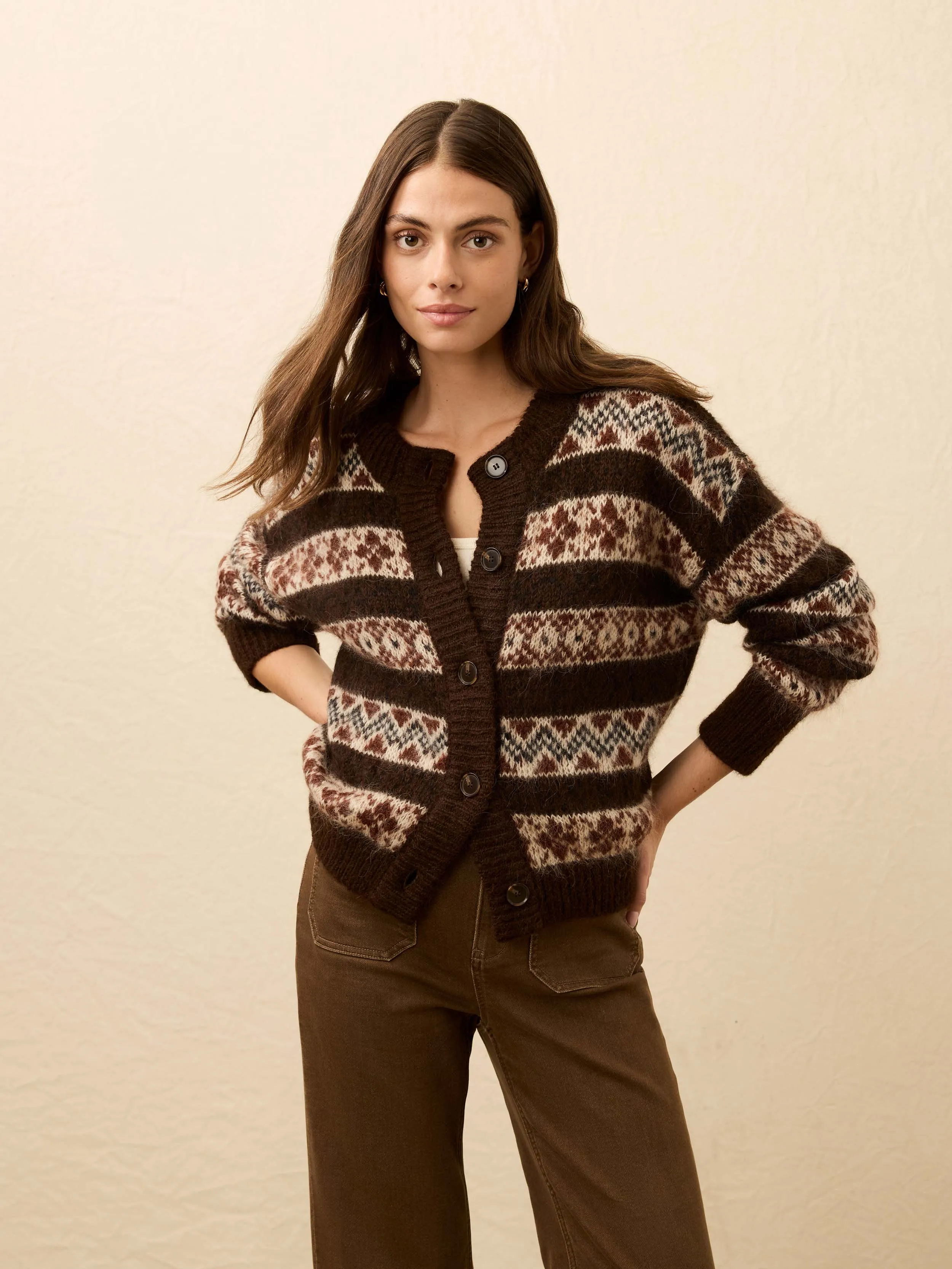 Wildwood Cardigan - Chestnut sold by Faherty
