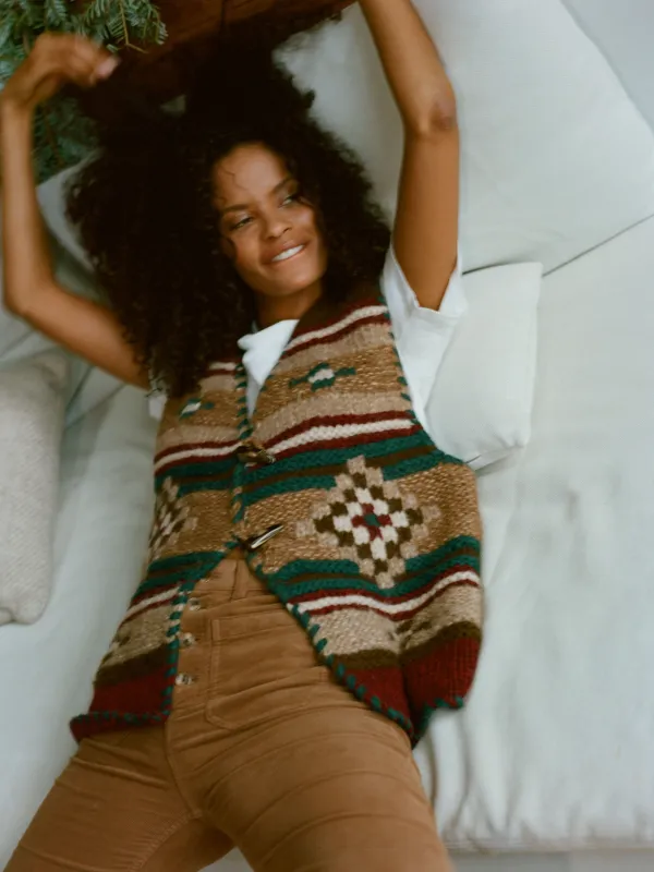 B. Yellowtail Hand Knit Sweater Vest - Pretty Eagle sold by Faherty