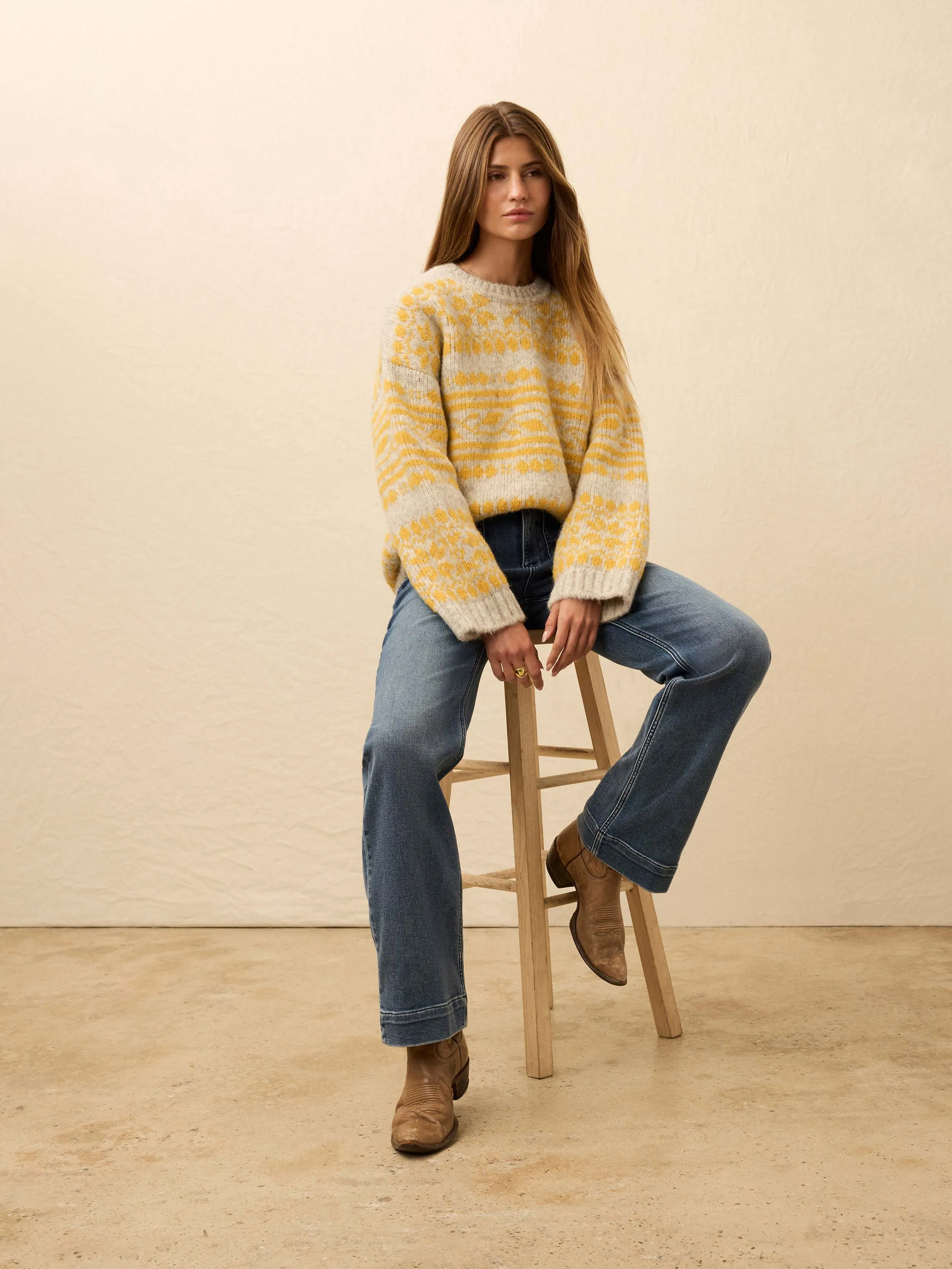 Powder Peak Boyfriend Sweater - Glacier Oat sold by Faherty product image thumbnail 4