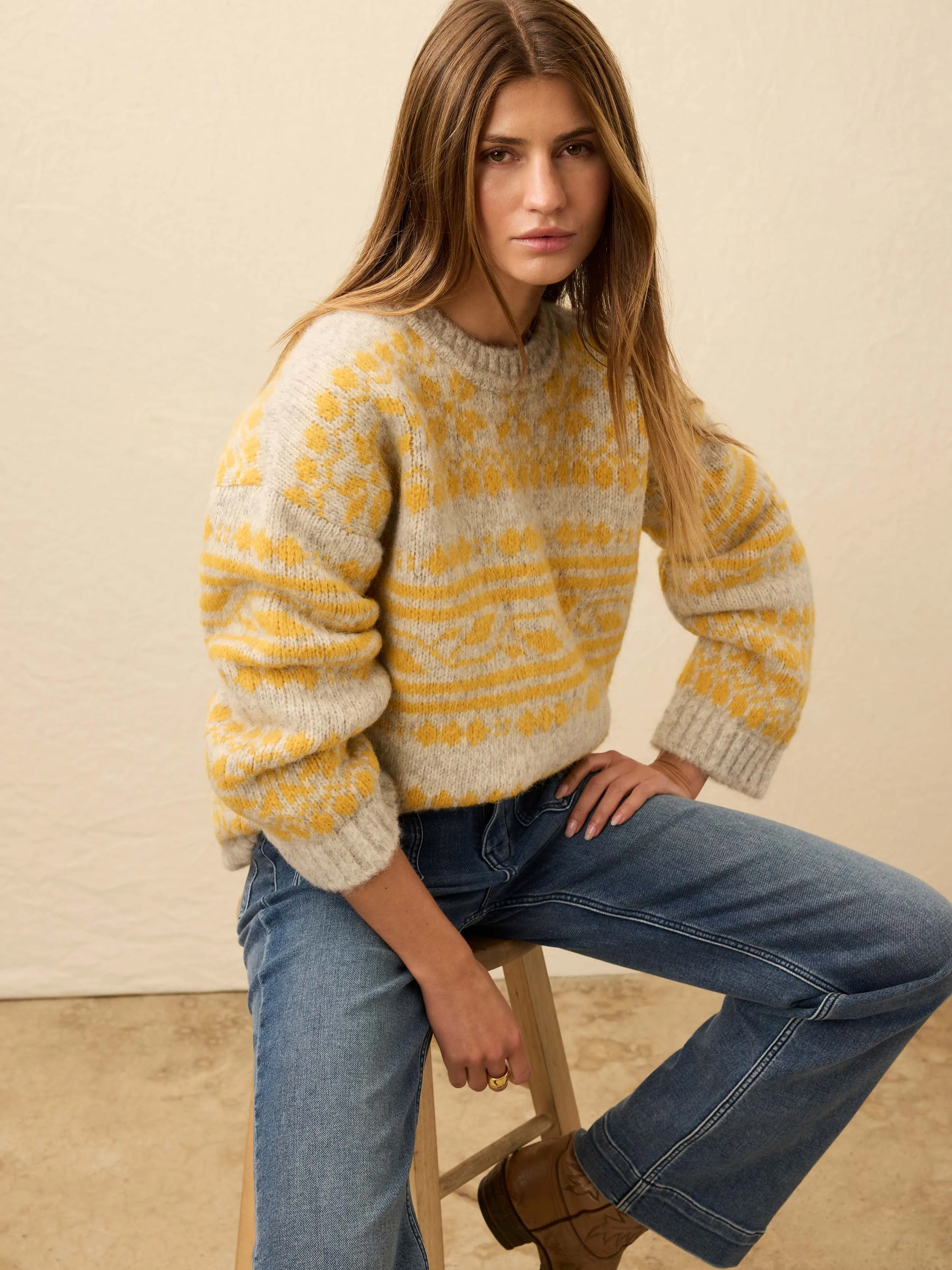 Powder Peak Boyfriend Sweater - Glacier Oat sold by Faherty product image thumbnail 2