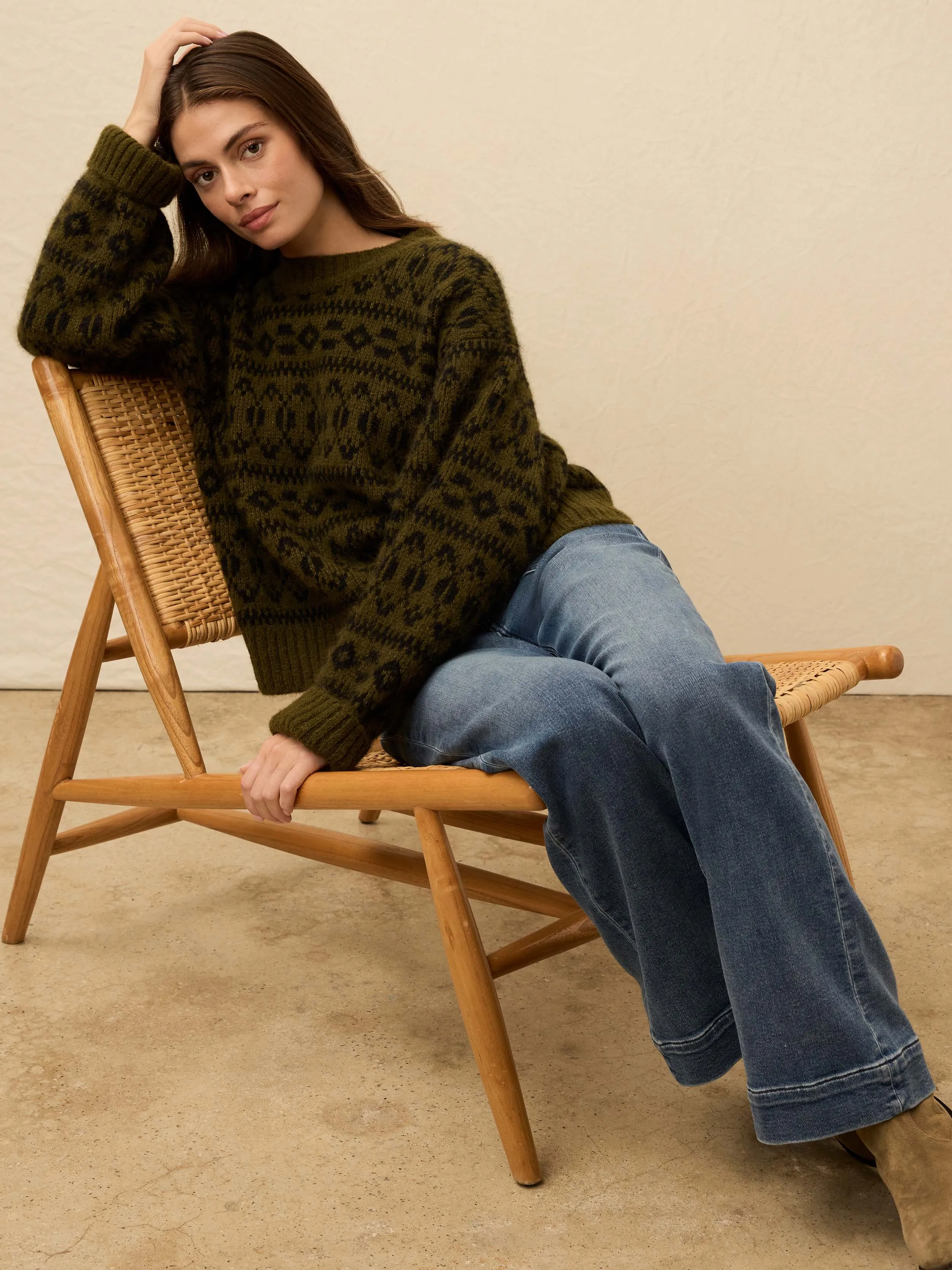 Midnight Bay Crew - Olive sold by Faherty