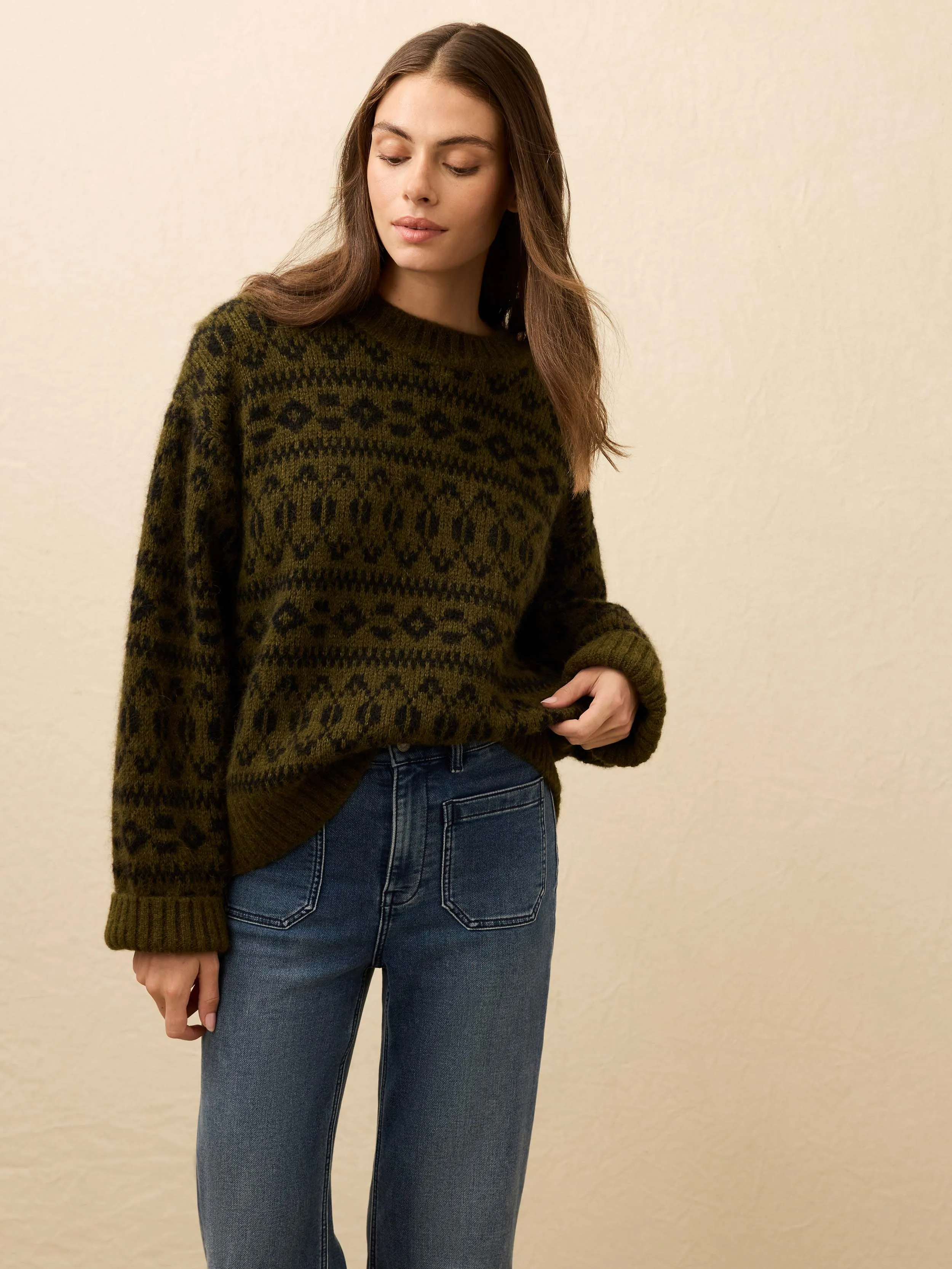 Midnight Bay Crew - Olive sold by Faherty product image thumbnail 3