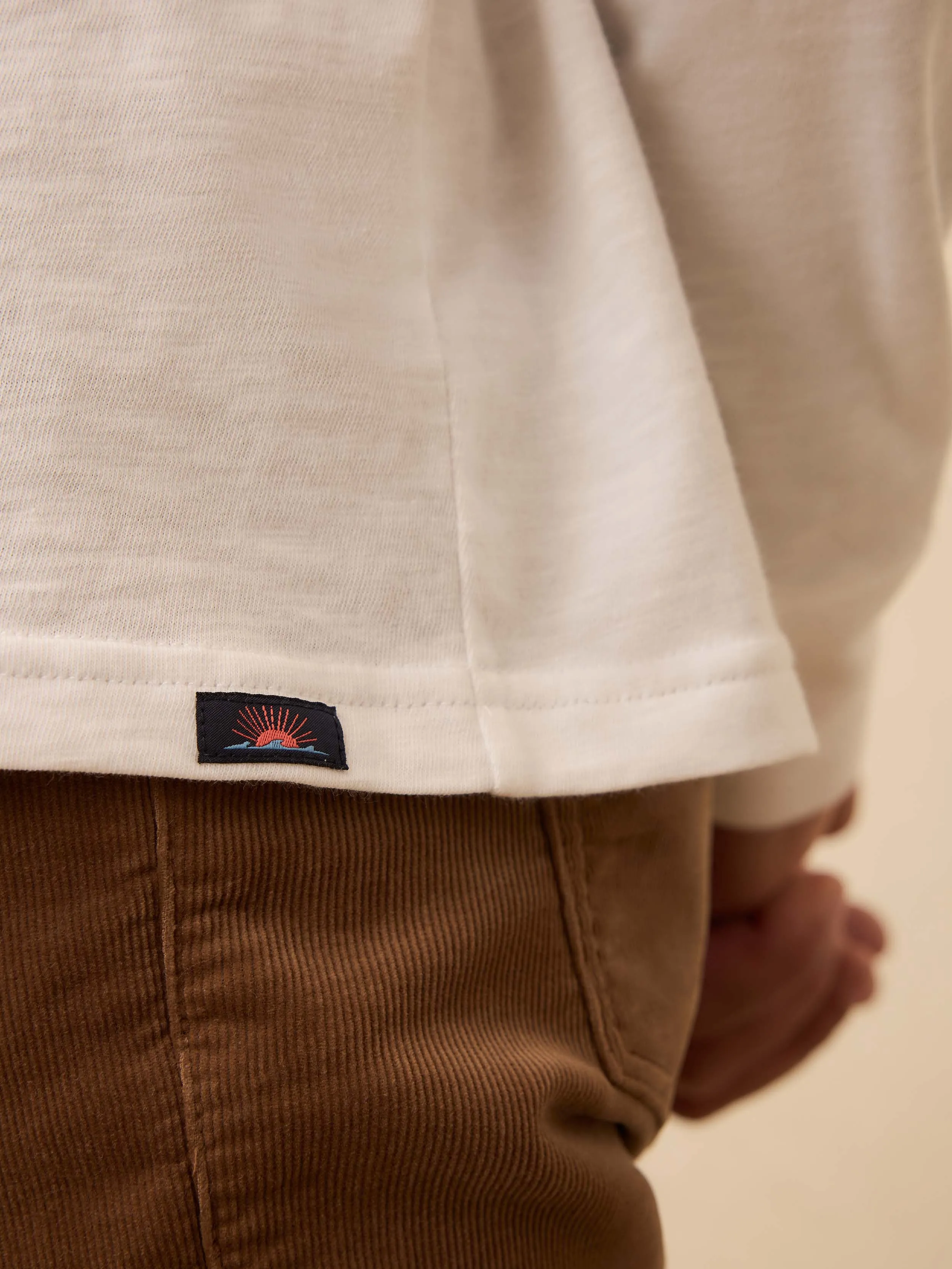 Long-Sleeve Sunwashed Pocket Tee - White Surf Stripe sold by Faherty product image thumbnail 4