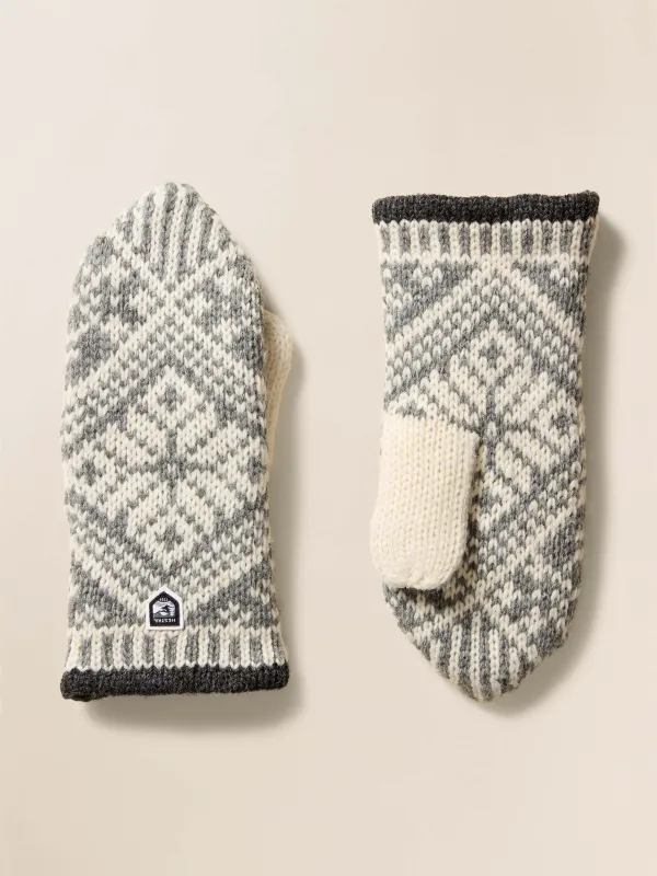 Hestra Isvik Mitt - Grey Off White sold by Faherty