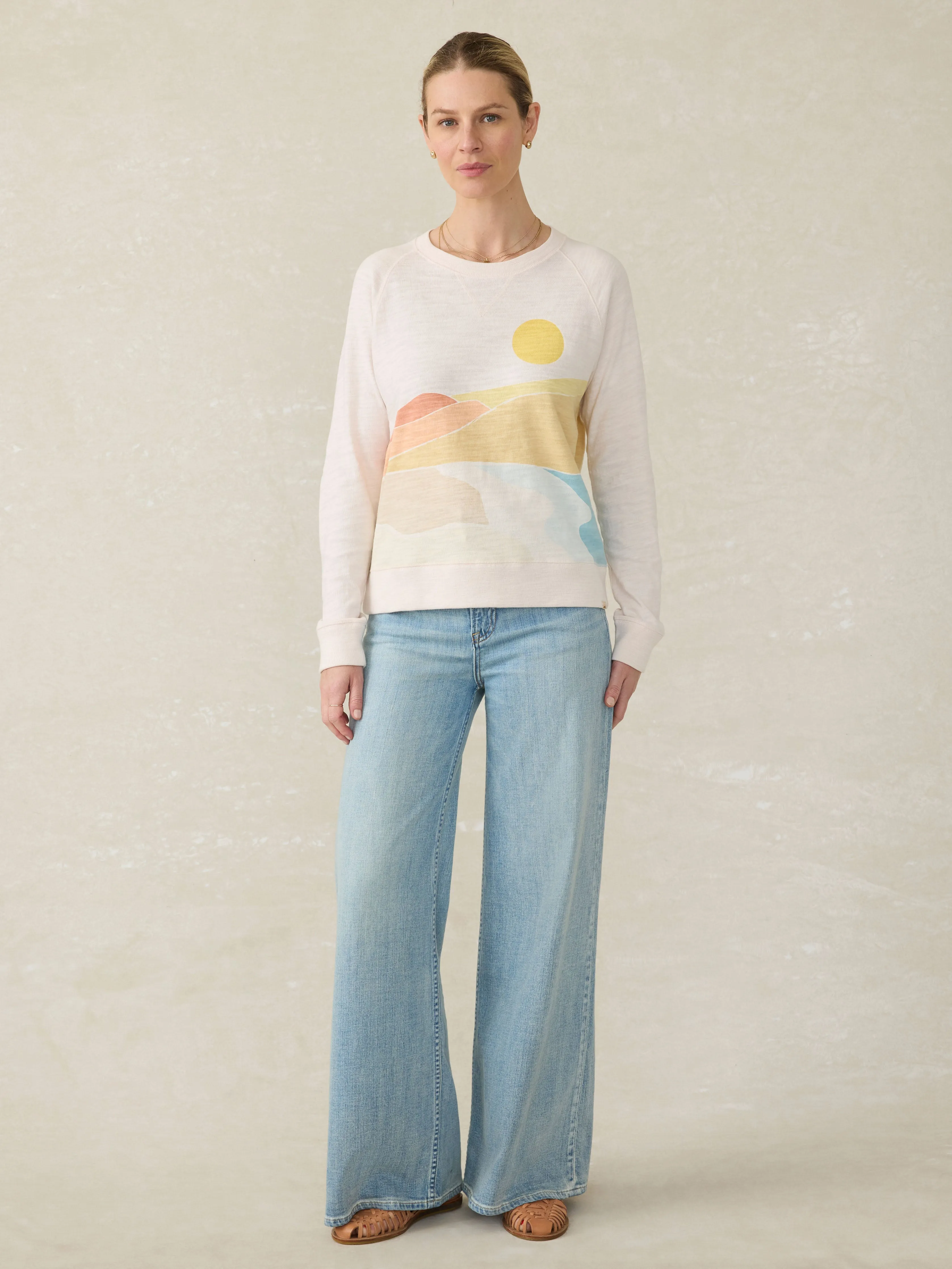 Sunwashed Slub Crew - Sandshell Soleil sold by Faherty product image thumbnail 4