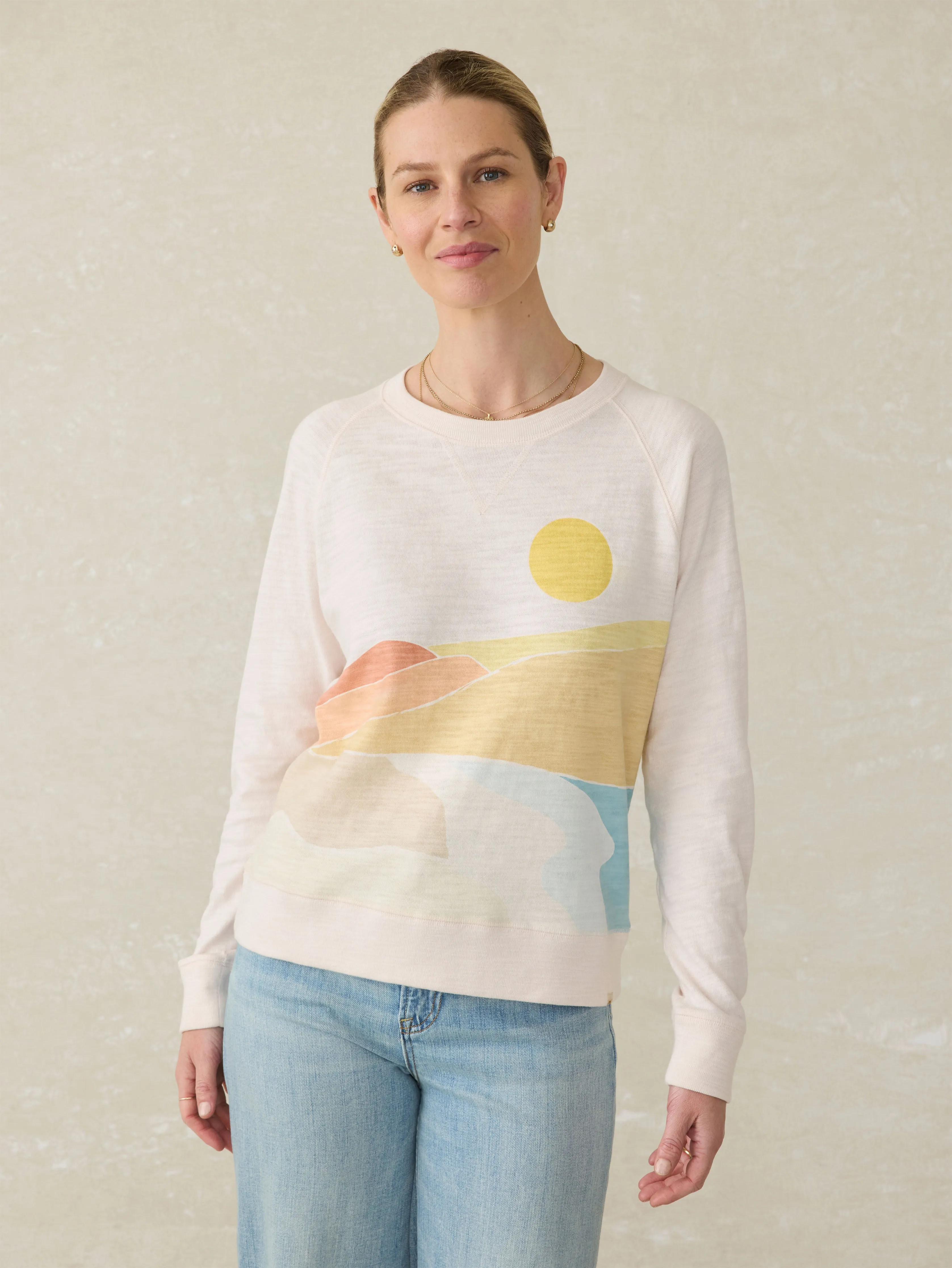 Sunwashed Slub Crew - Sandshell Soleil sold by Faherty product image thumbnail 3