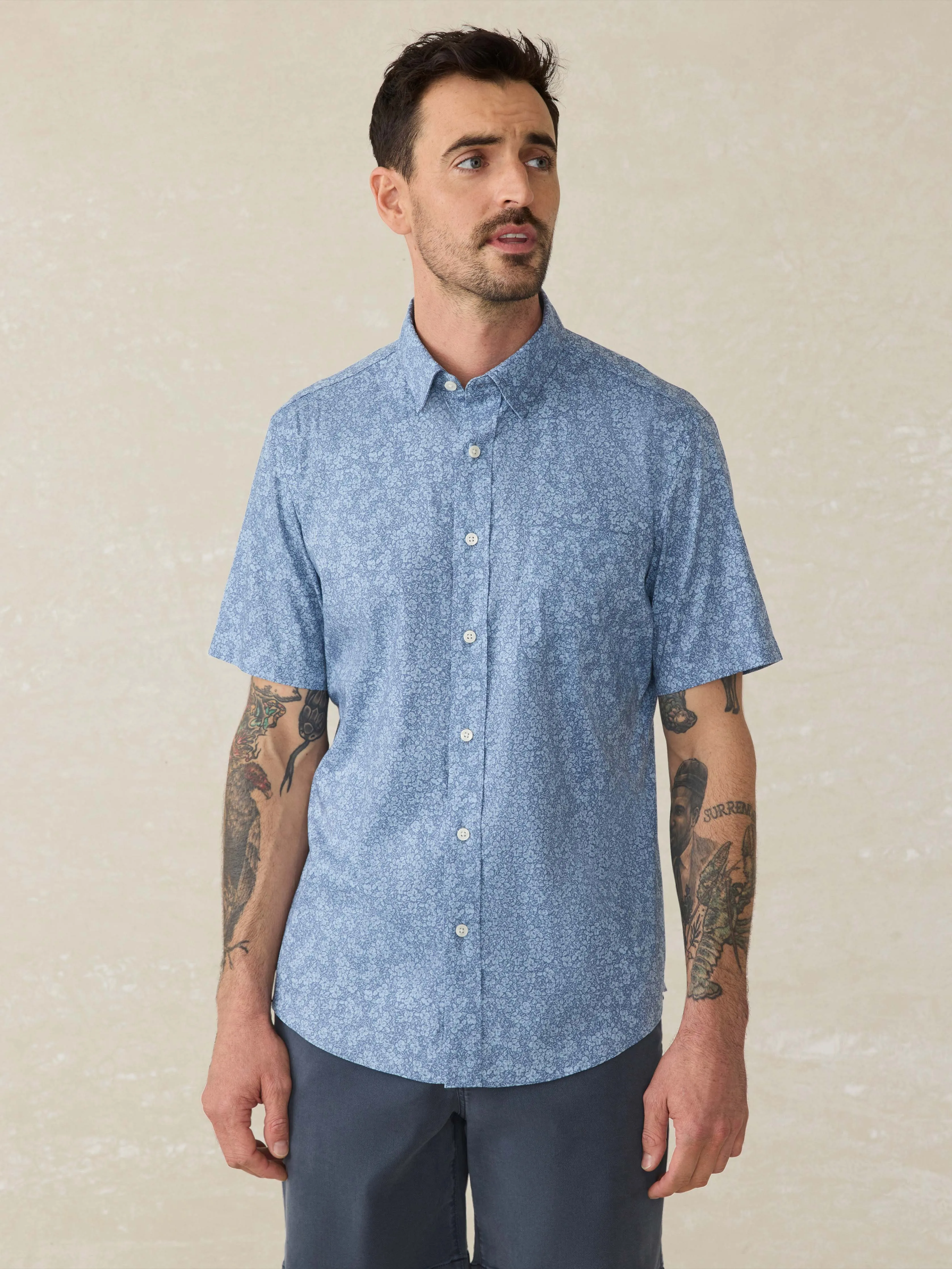 Short-Sleeve Movement™ Shirt - Horizon Bloom sold by Faherty