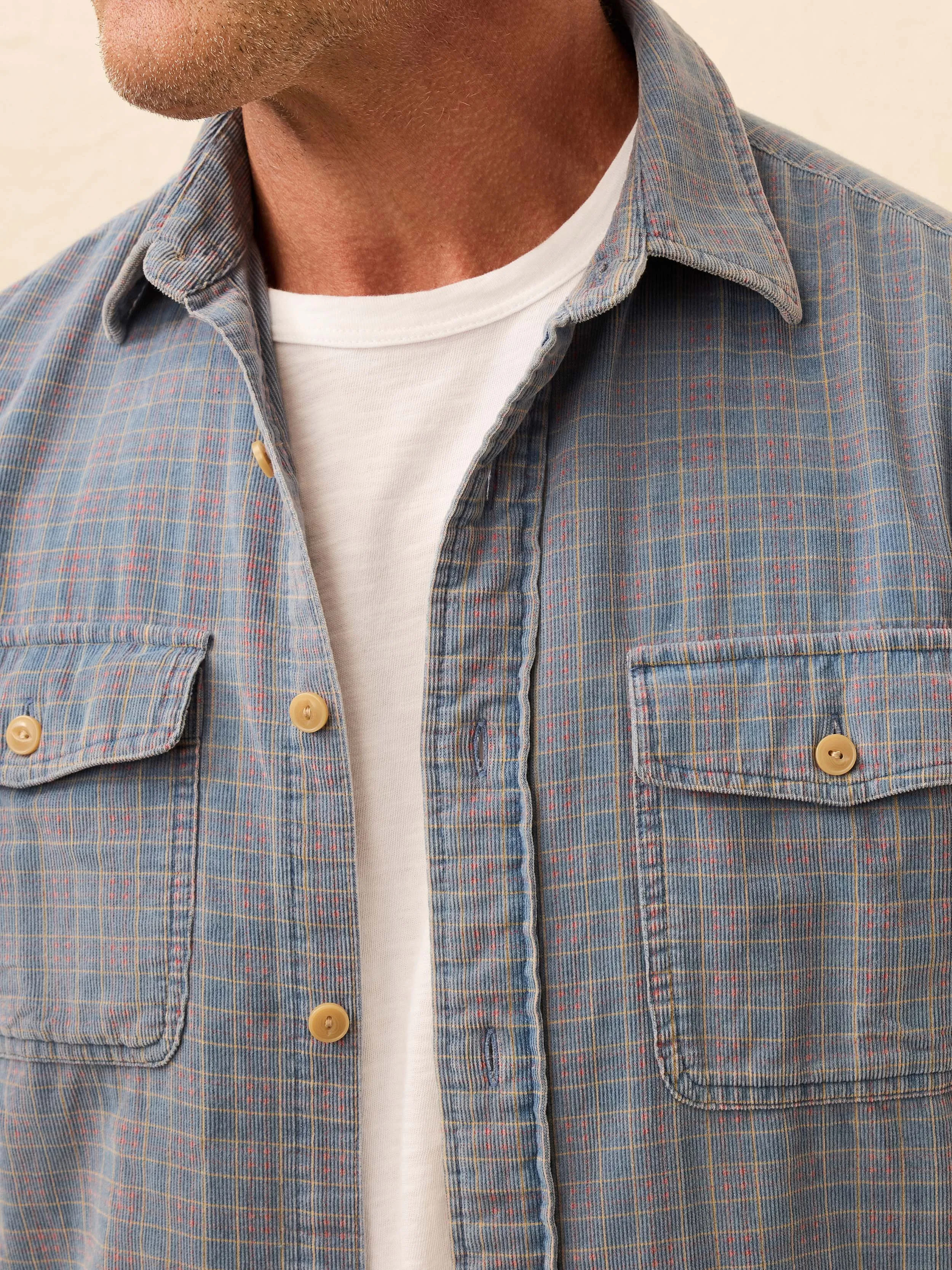 Corduroy Workshirt - Indigo Belle Plaid sold by Faherty product image thumbnail 2