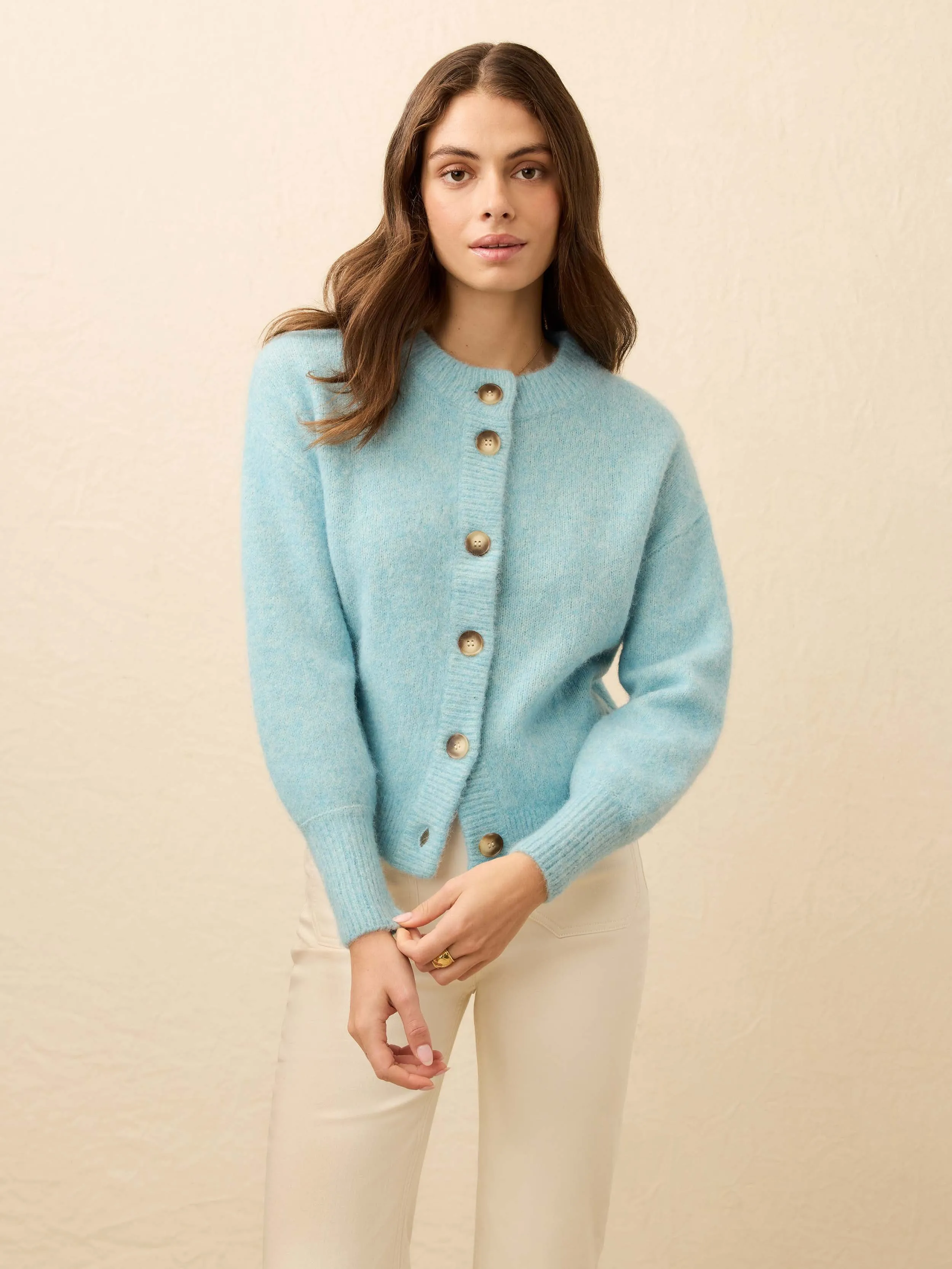 Alpine Cozy Cardigan - Lake Blue sold by Faherty