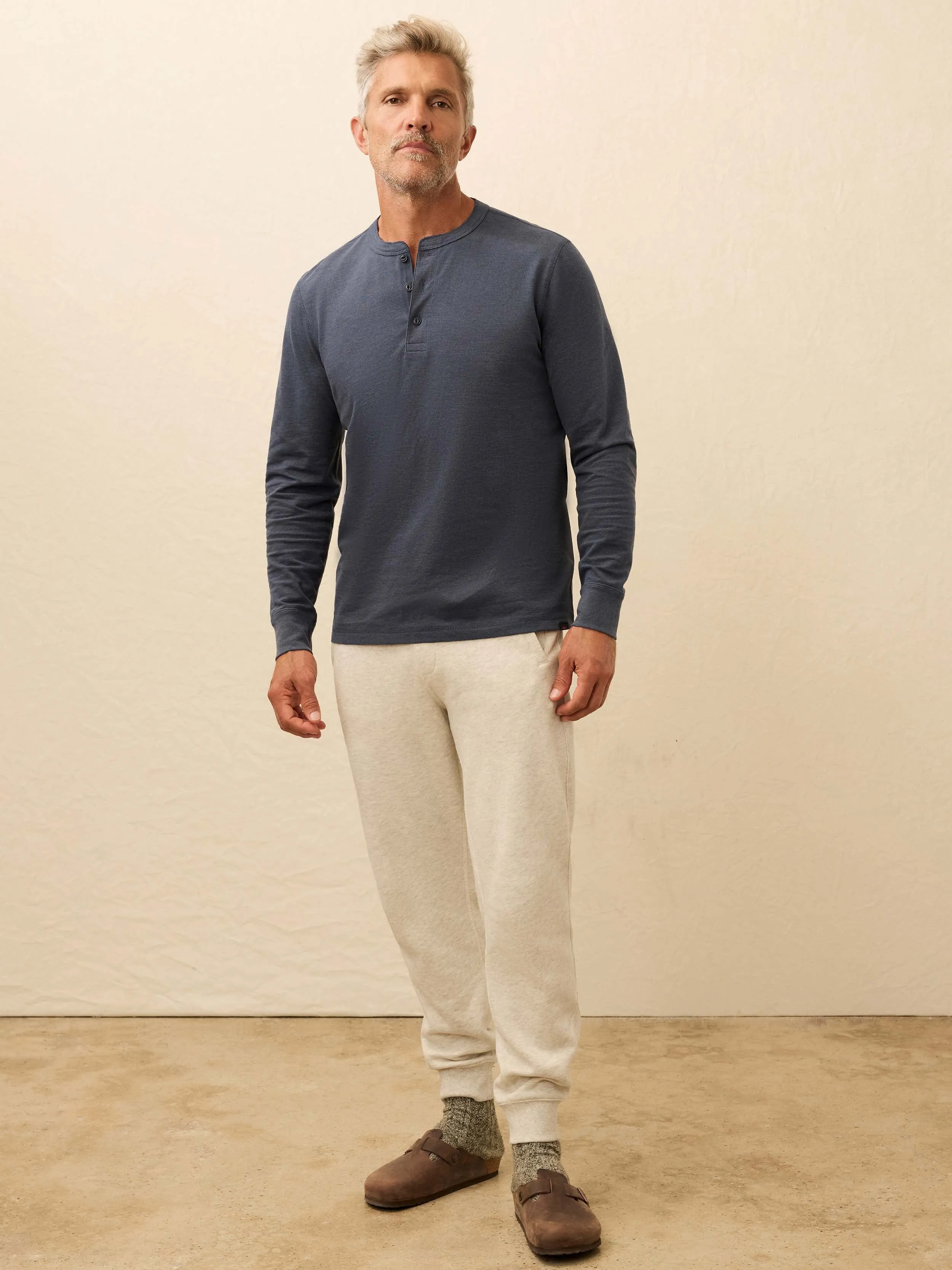 Long-Sleeve Waffle Henley - Blue Nights sold by Faherty product image thumbnail 3