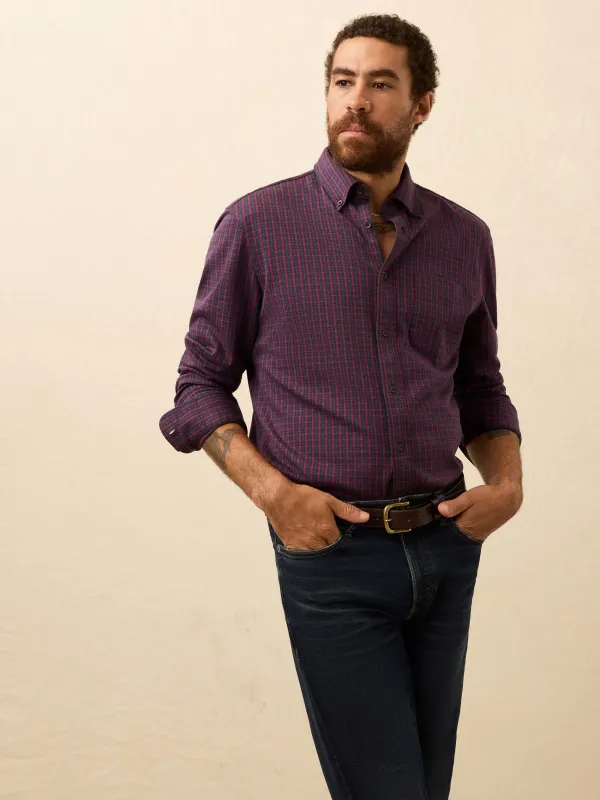Coastline Knit Shirt - Red Dusk Check sold by Faherty