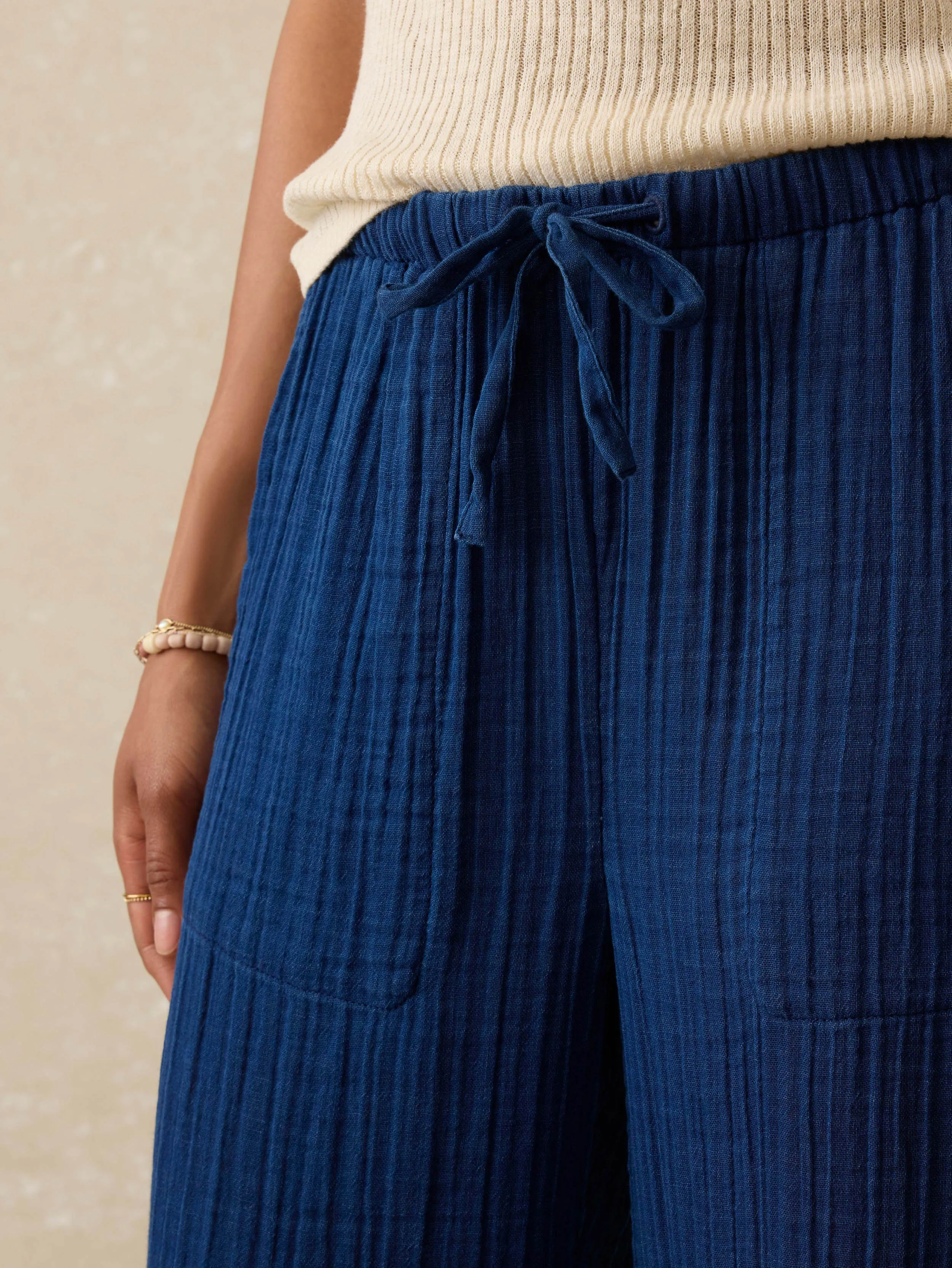 Laidback Gauze Pant - Dark Indigo Wash sold by Faherty product image thumbnail 5