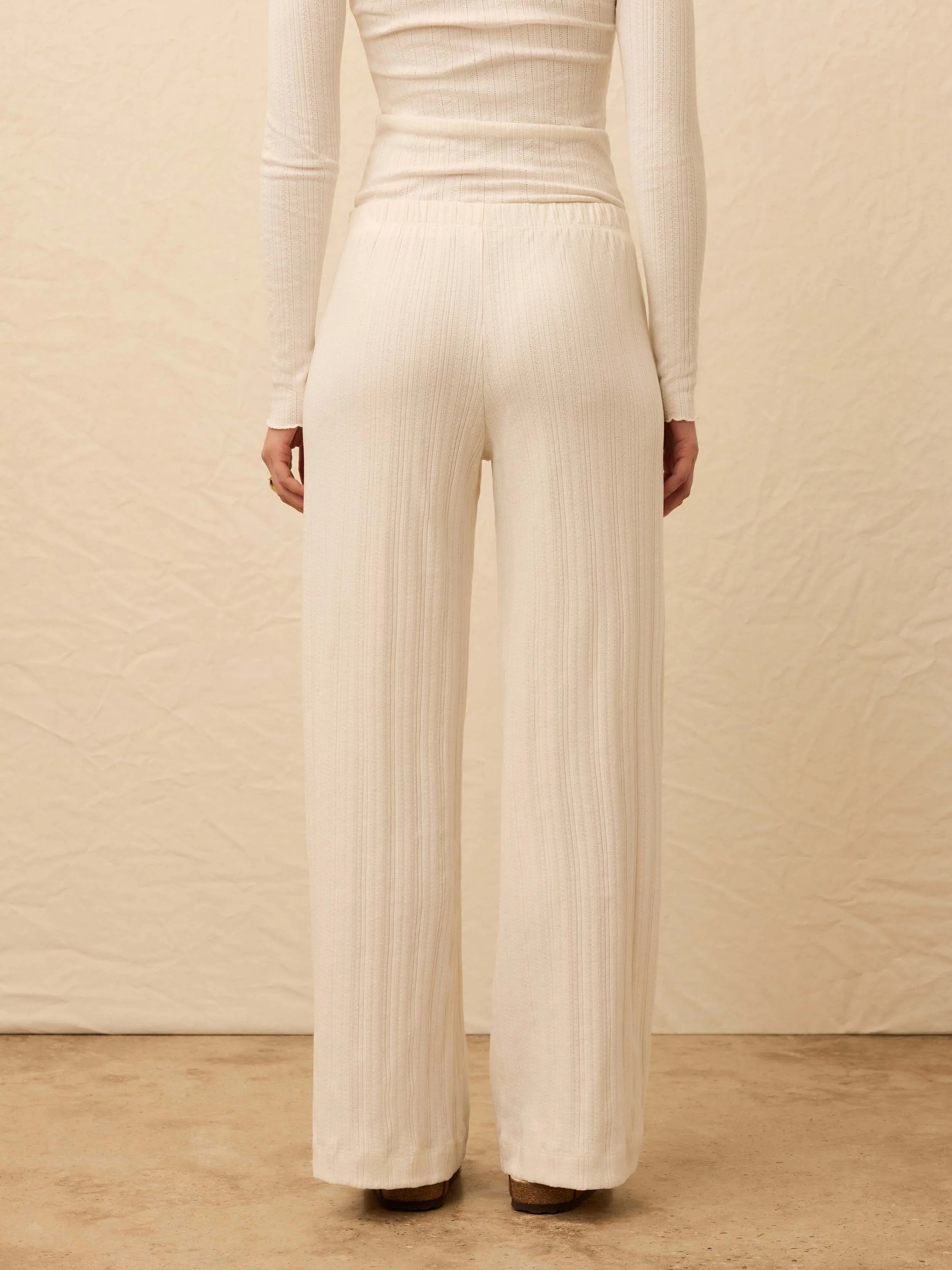 Paradise Pointelle Pant - Egret sold by Faherty product image thumbnail 3