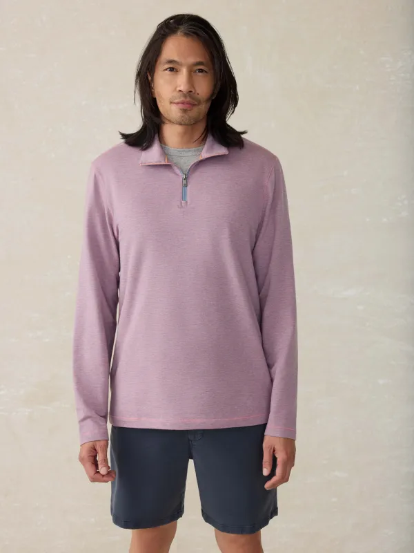 Movement Quarter Zip - Rose Creek Stripe sold by Faherty