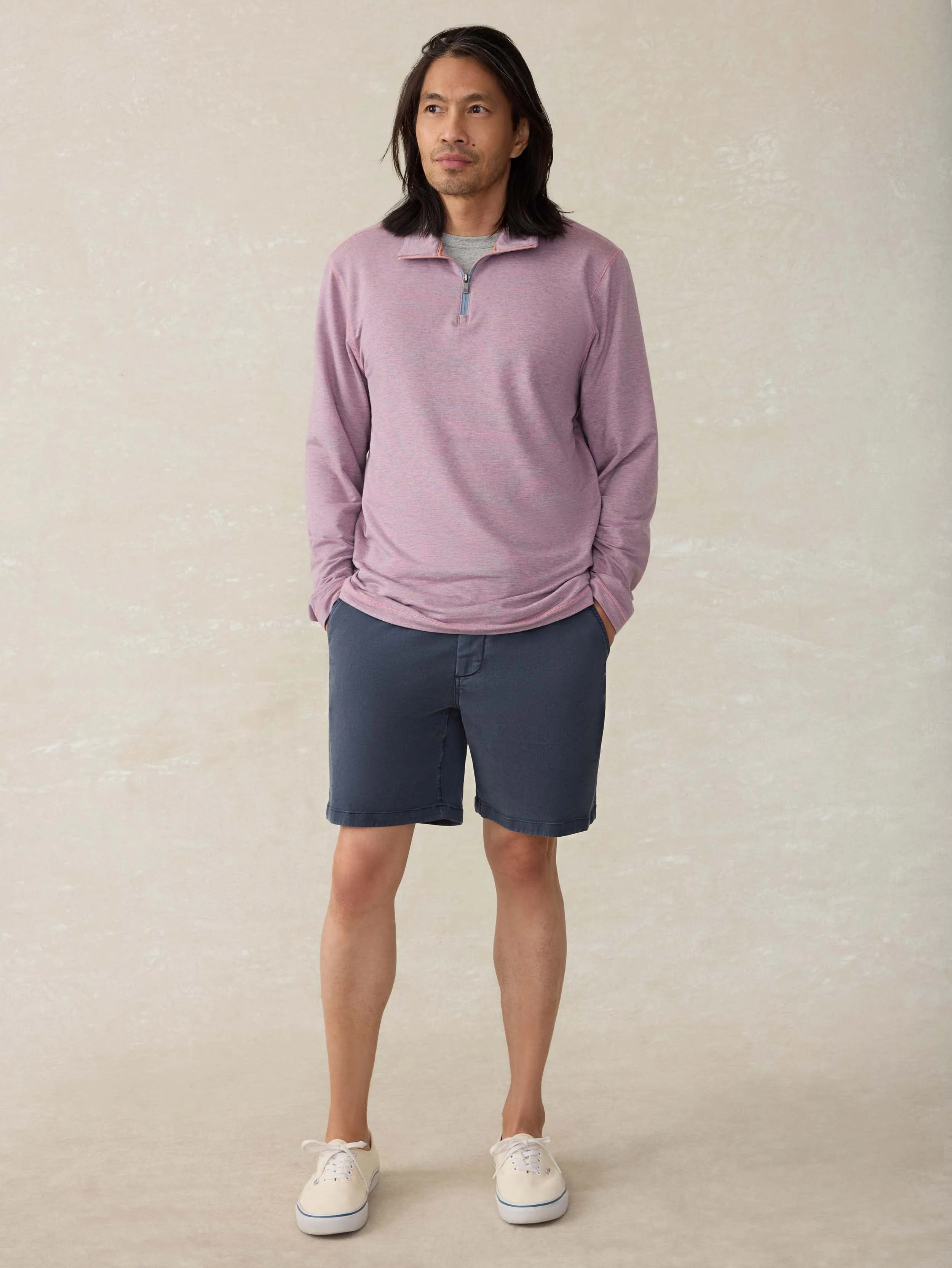 Movement Quarter Zip - Rose Creek Stripe sold by Faherty product image thumbnail 2