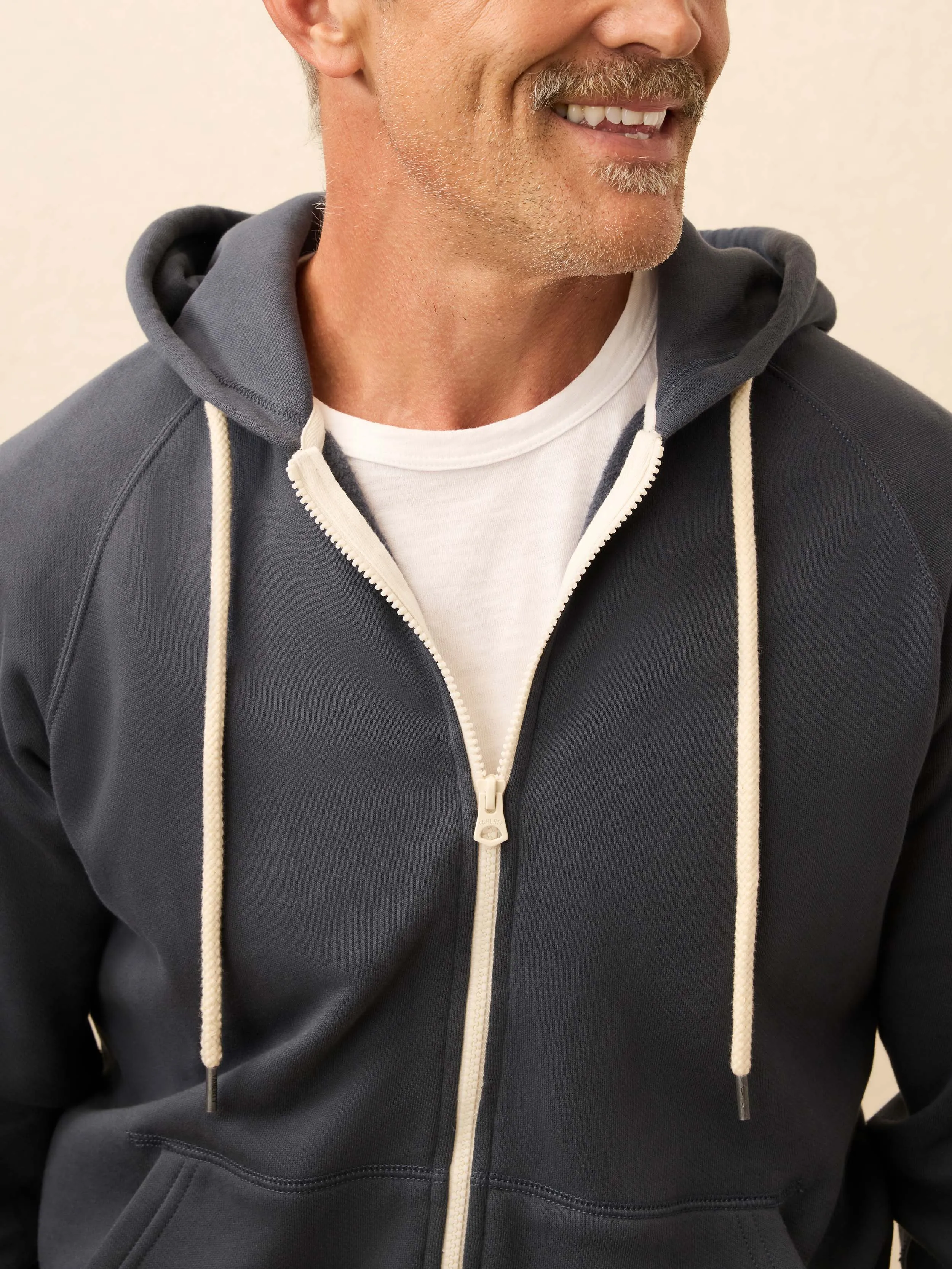 High Standard Fleece Zip Hoodie - Blue Nights sold by Faherty product image thumbnail 3