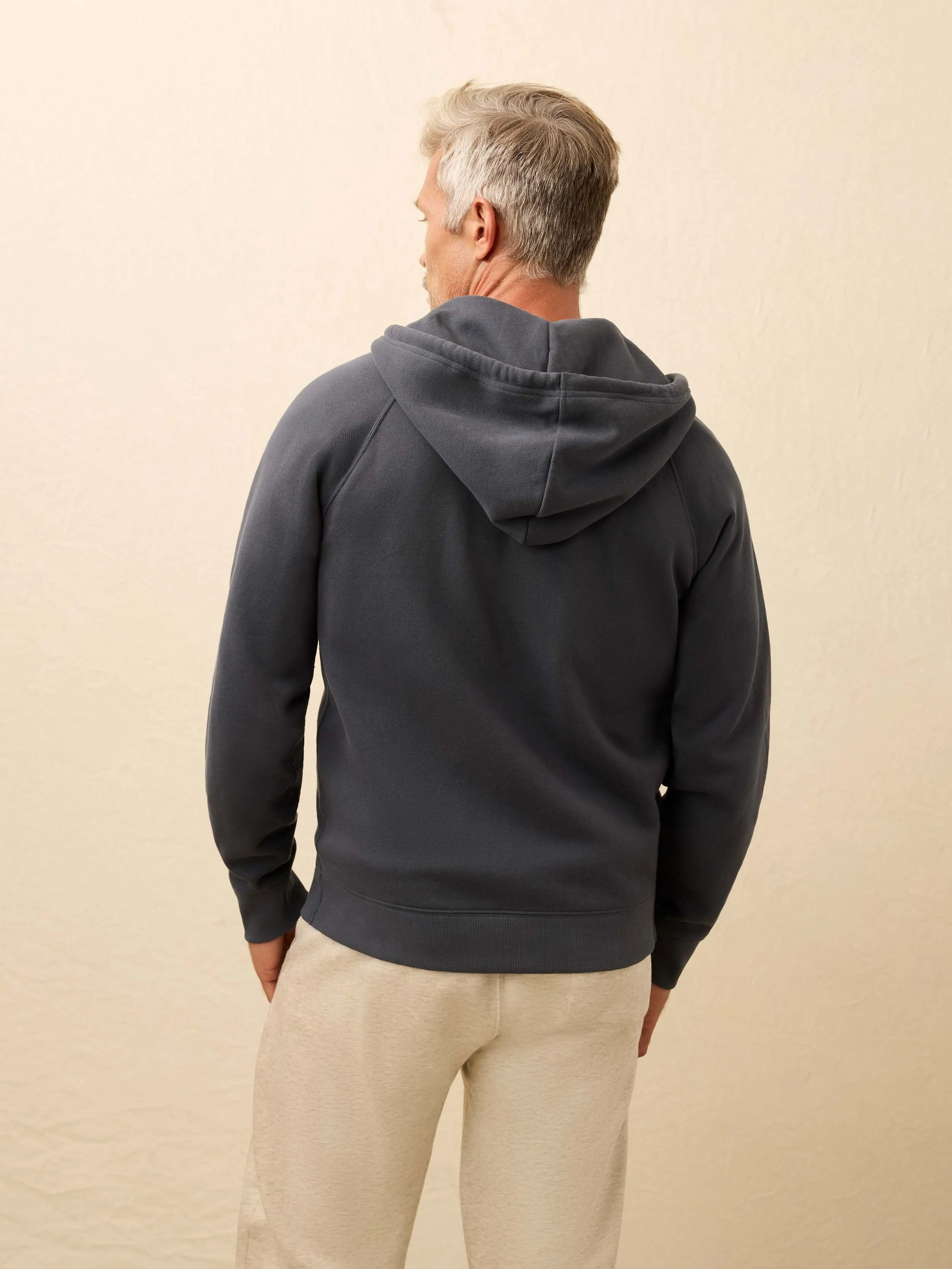 High Standard Fleece Zip Hoodie - Blue Nights sold by Faherty product image thumbnail 4