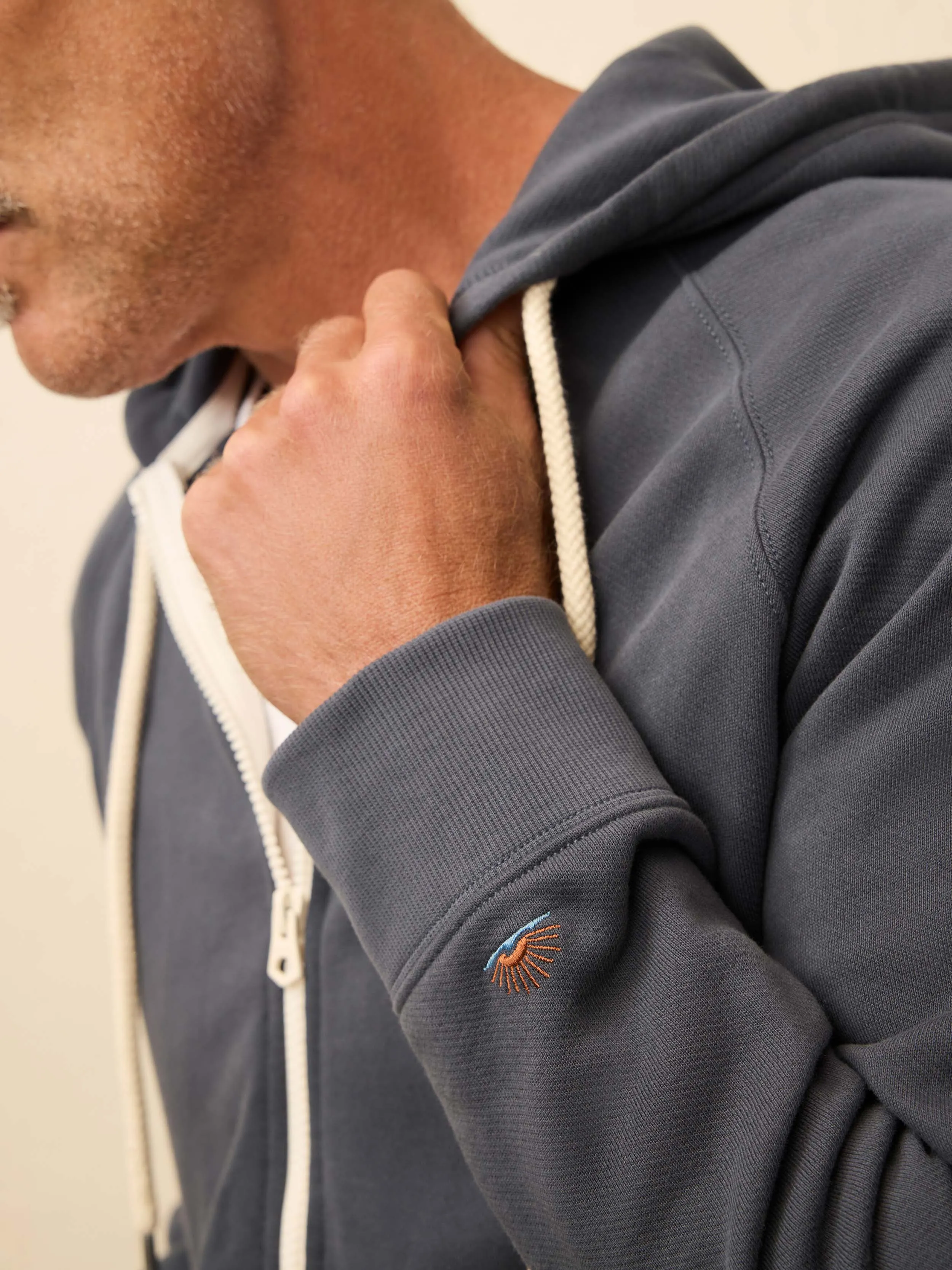 High Standard Fleece Zip Hoodie - Blue Nights sold by Faherty product image thumbnail 5