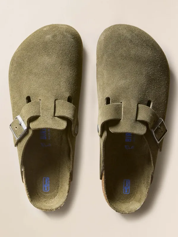 Birkenstock Men's Suede Boston - Thyme sold by Faherty