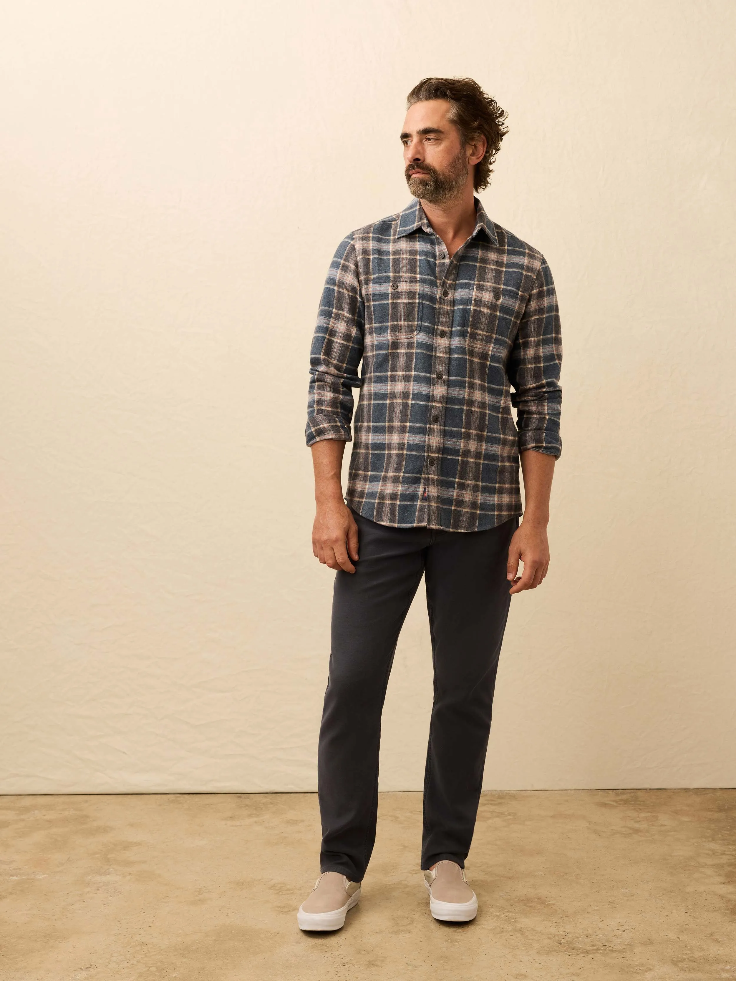 Heirloom Portuguese Flannel Shirt - Santa Cruz Plaid sold by Faherty product image thumbnail 3