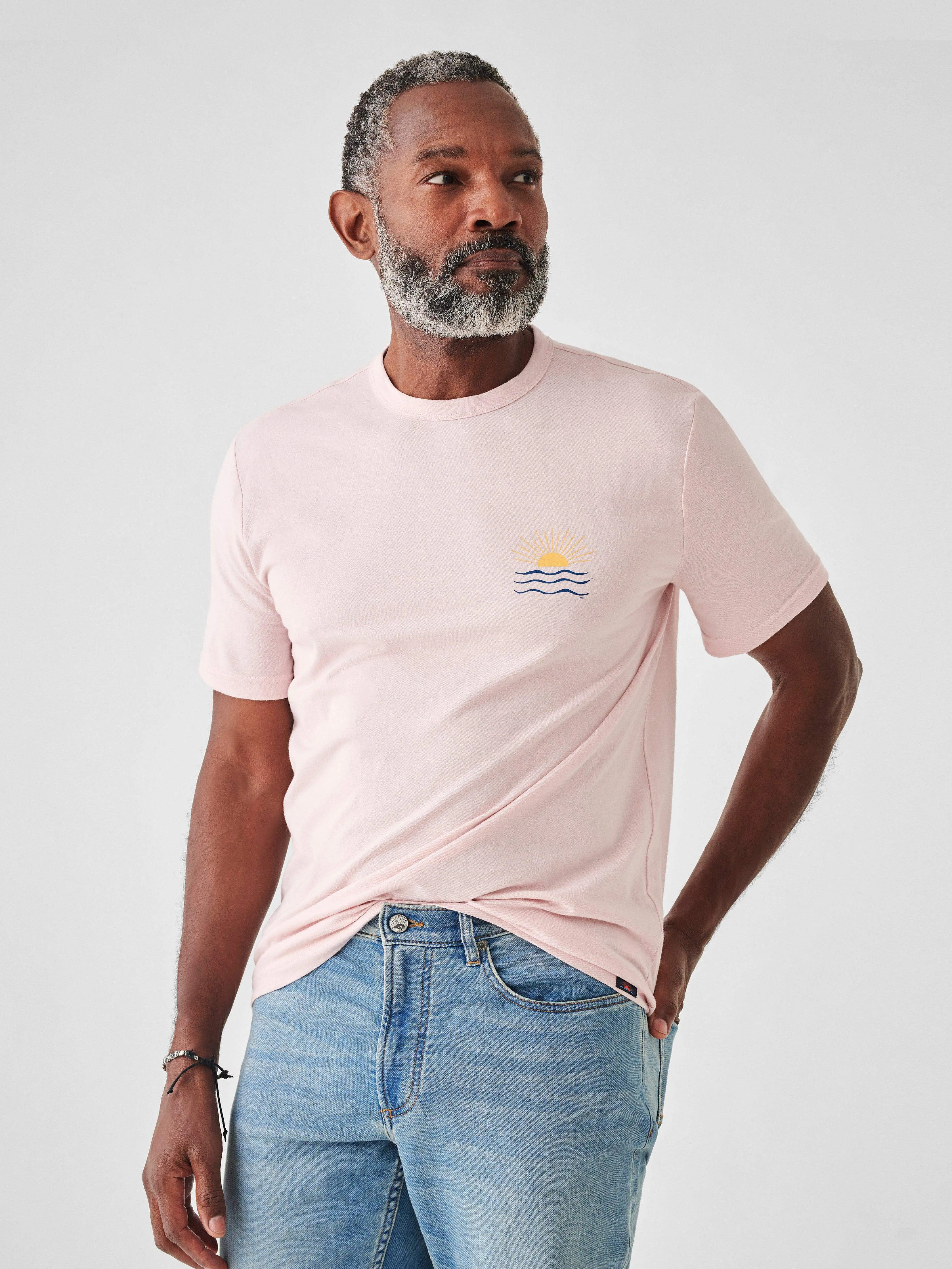 Graphic Cutback Tee - Faded Pink sold by Faherty product image thumbnail 4