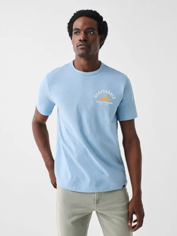 Scottsdale Short-Sleeve Crew Tshirt - Dusk Blue sold by Faherty