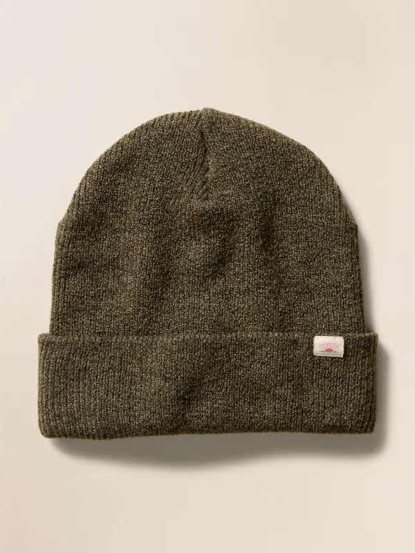 Jackson Beanie - Olive Heather sold by Faherty