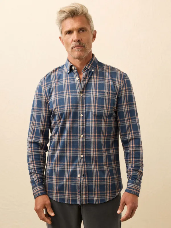Coastline Knit Shirt - Clay Twilight Plaid sold by Faherty