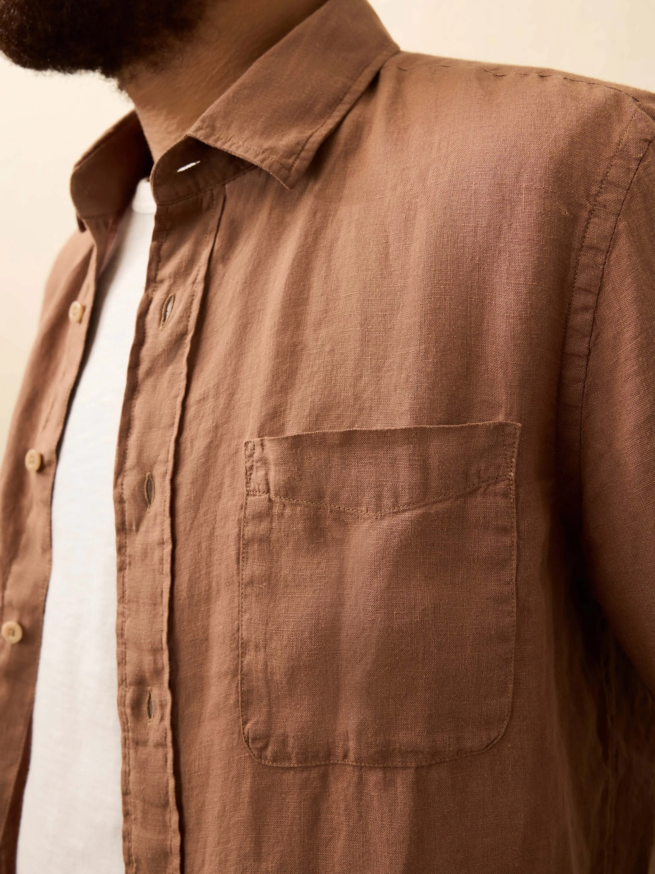 Laguna Linen Shirt - Chestnut Woods sold by Faherty product image thumbnail 5