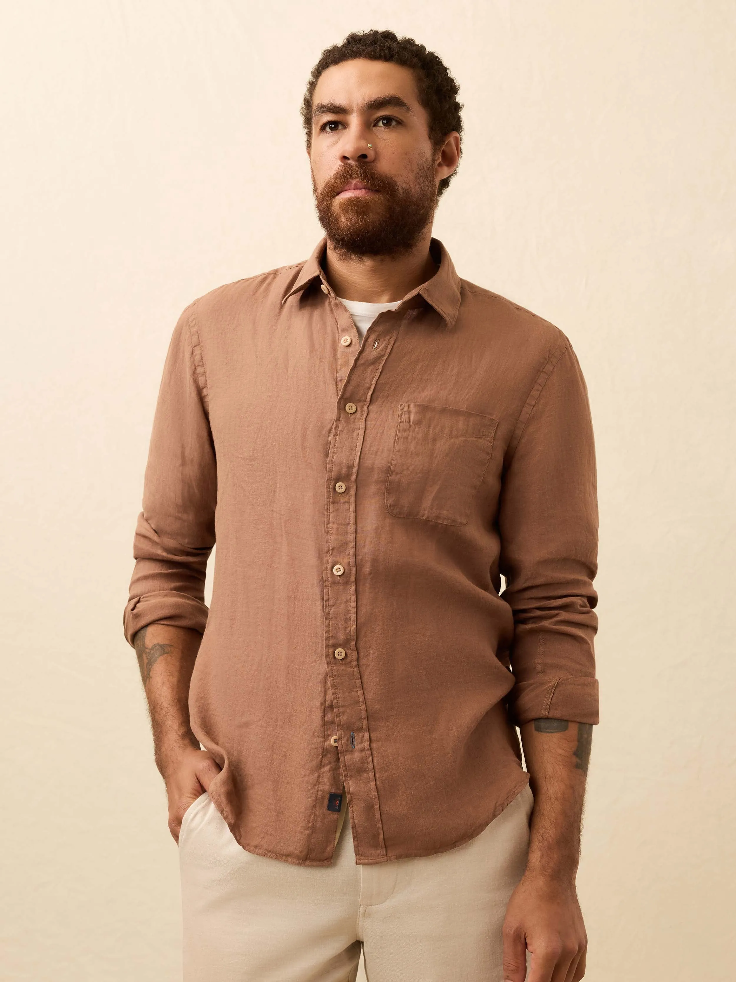 Laguna Linen Shirt - Chestnut Woods sold by Faherty product image thumbnail 2