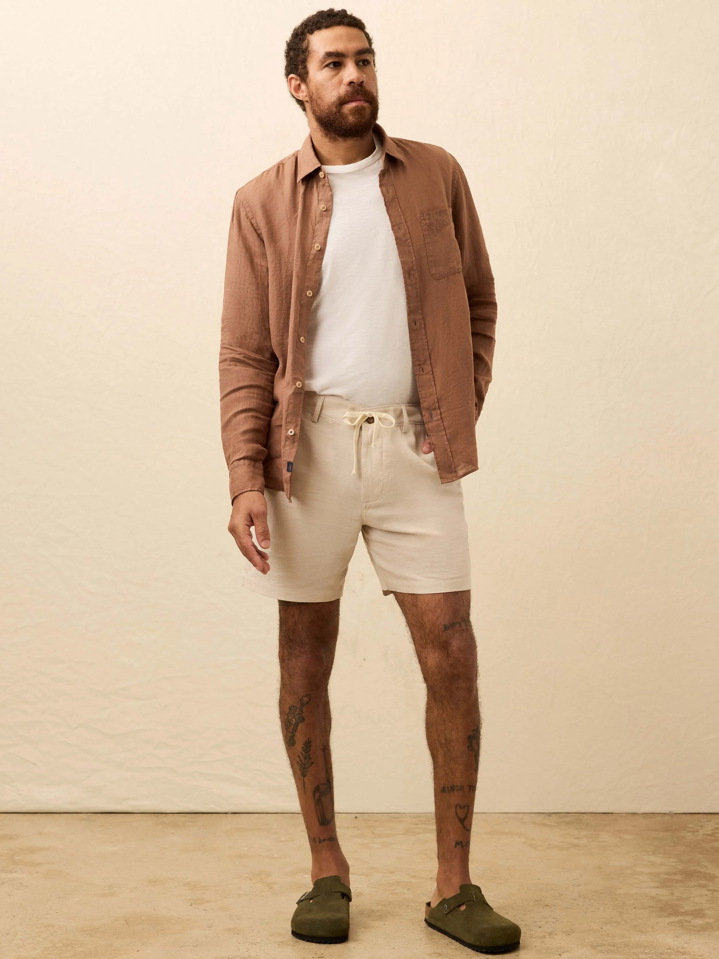 Laguna Linen Shirt - Chestnut Woods sold by Faherty