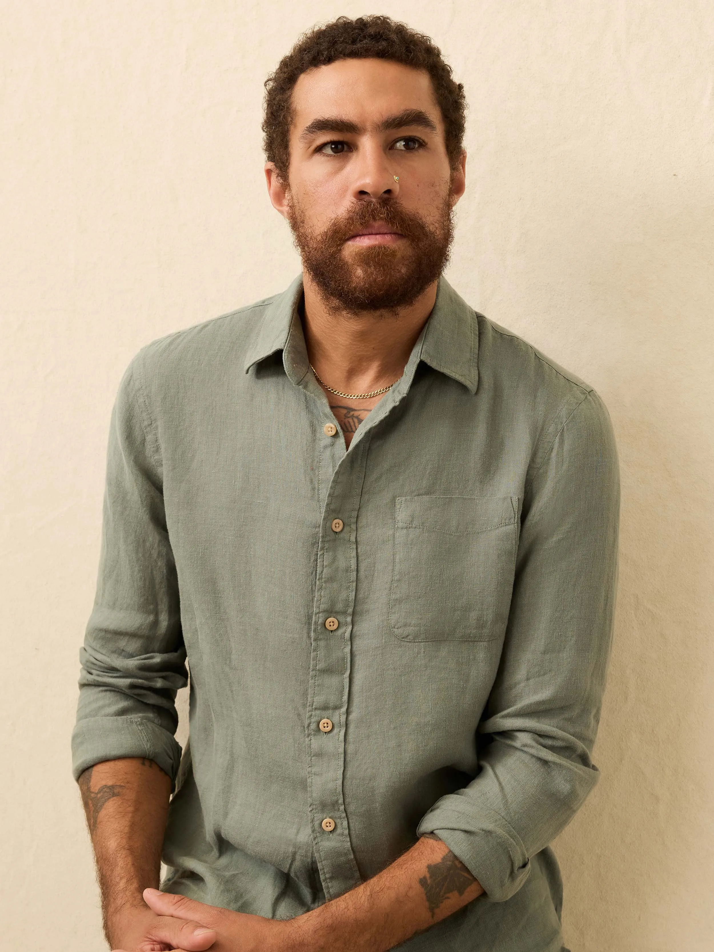 Laguna Linen Shirt - Valley Sage sold by Faherty product image thumbnail 3