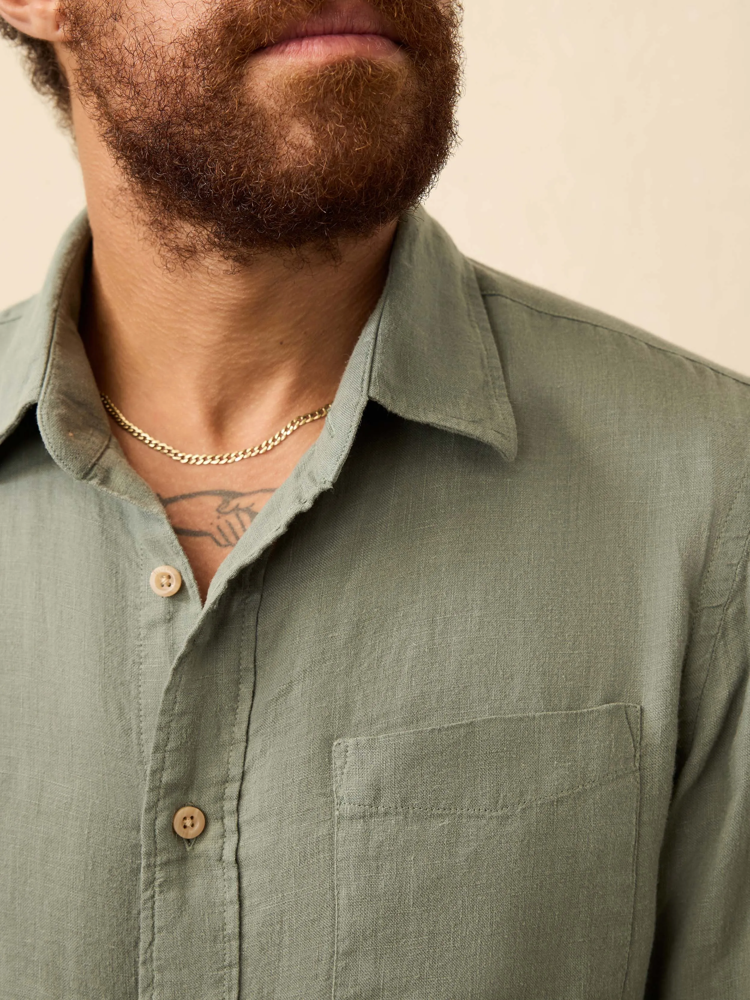 Laguna Linen Shirt - Valley Sage sold by Faherty product image thumbnail 2