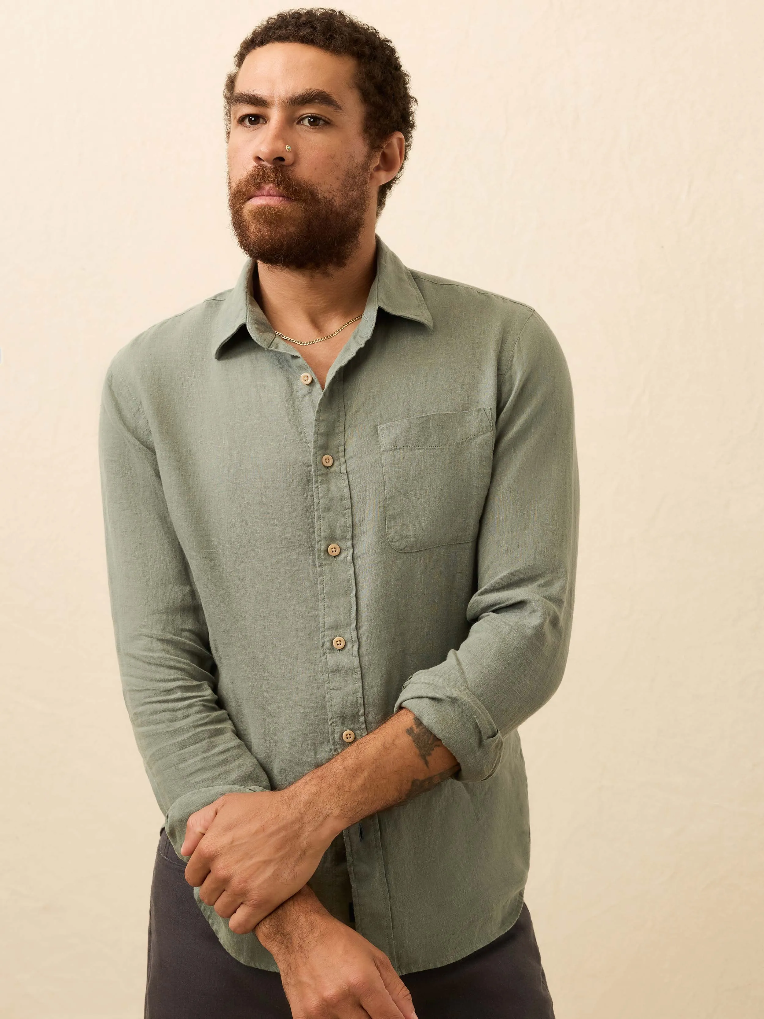 Laguna Linen Shirt - Valley Sage sold by Faherty product image thumbnail 4