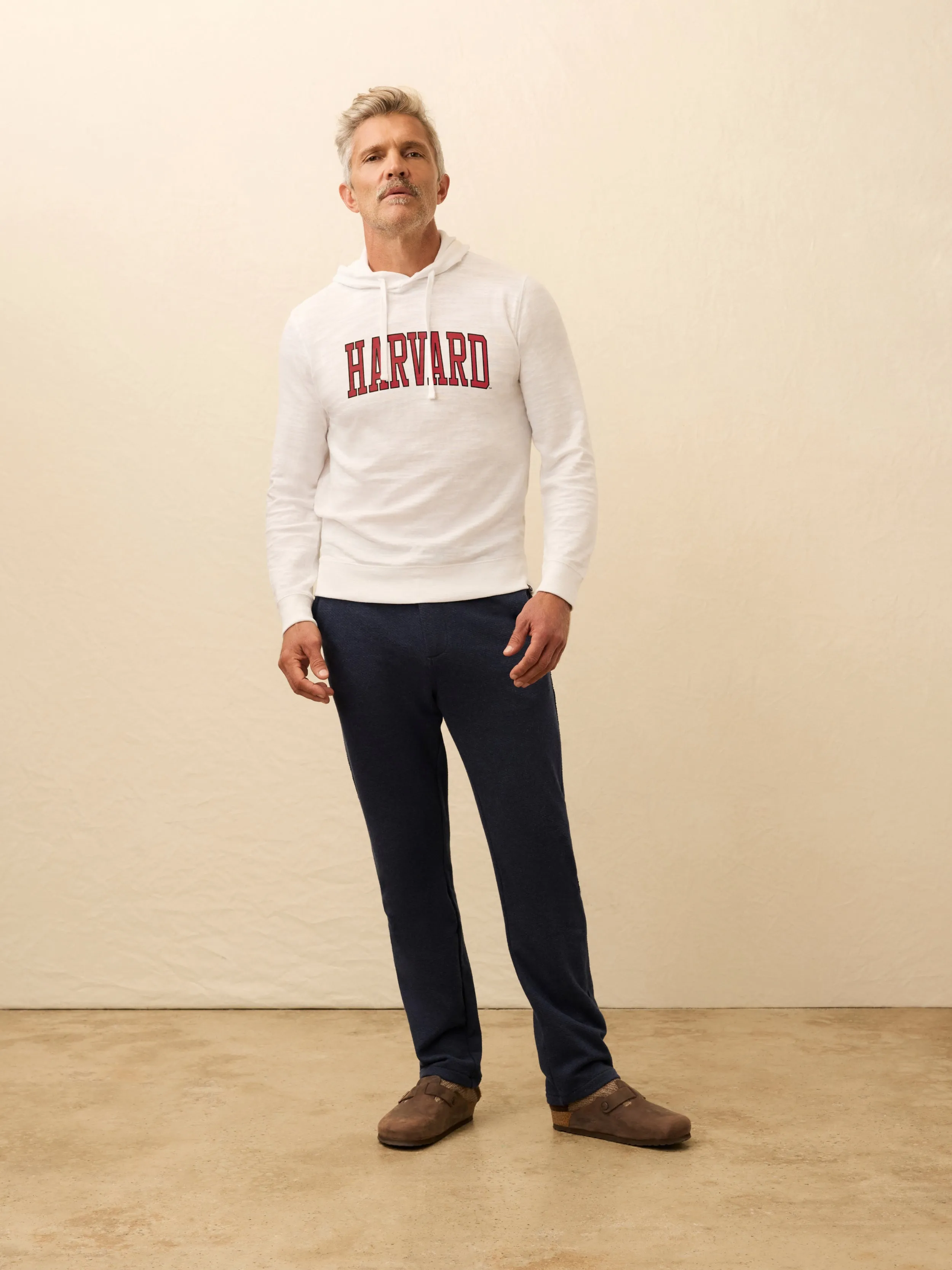 Harvard Sunwashed Organic Hoodie - White sold by Faherty product image thumbnail 2
