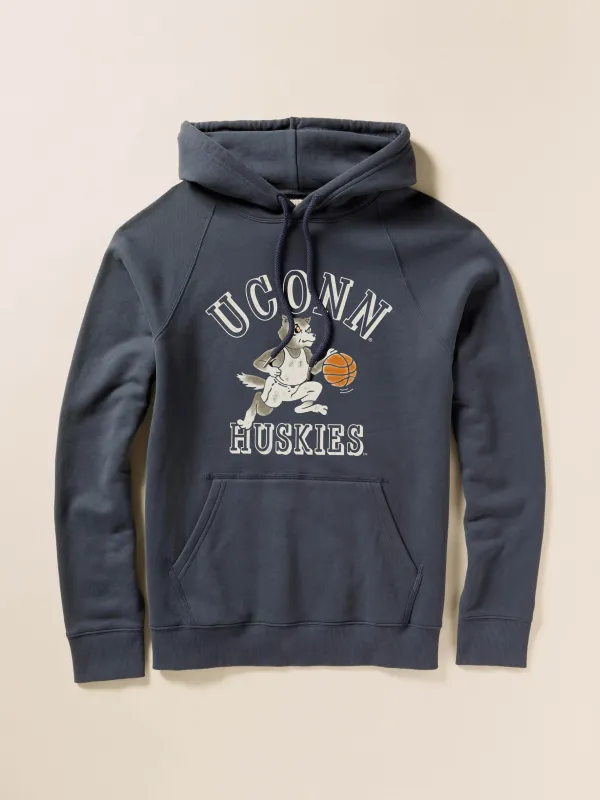 University of Connecticut High Standard Fleece Hoodie - Blue Nights sold by Faherty