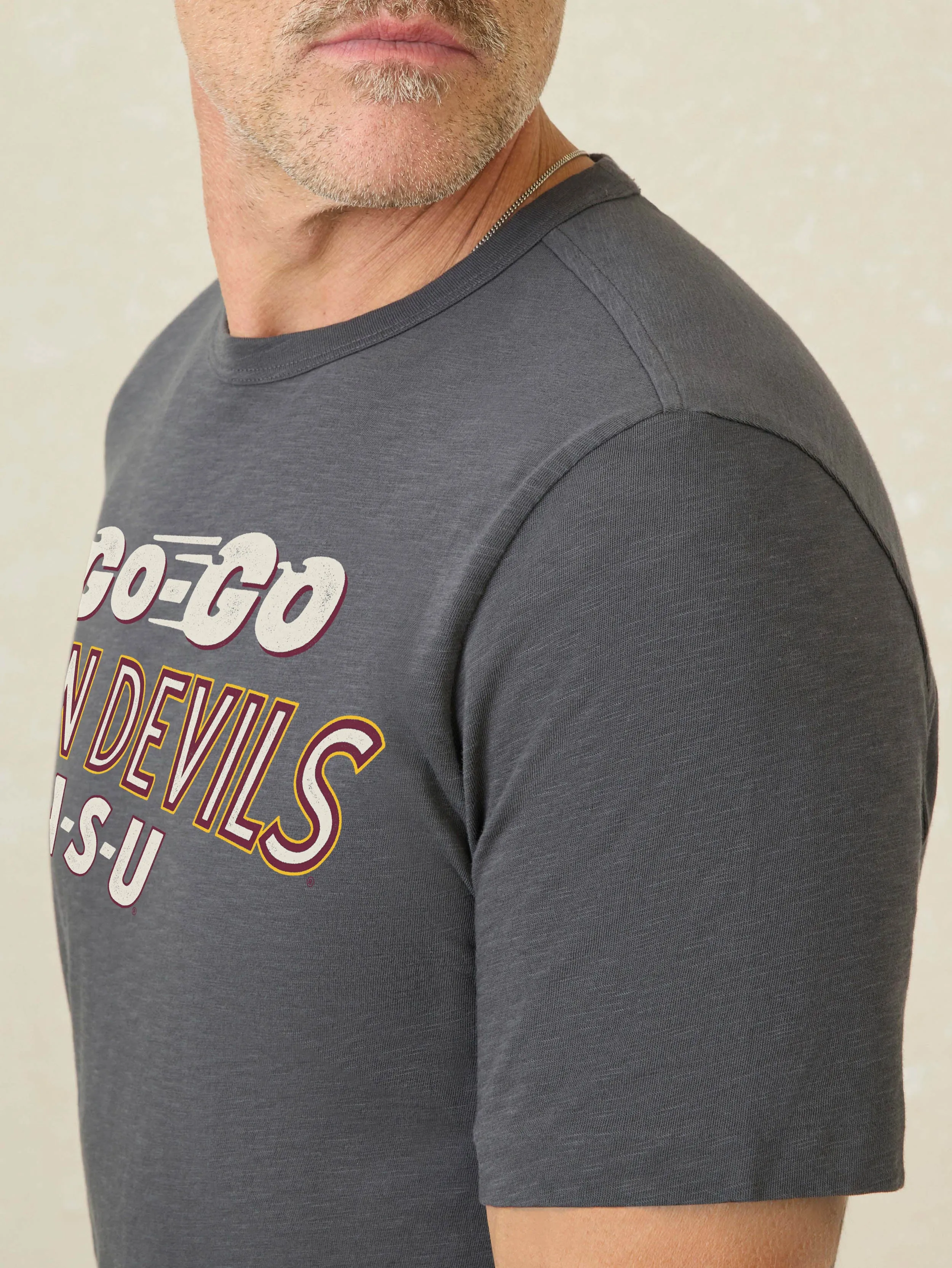 Arizona State University Sunwashed Tee - Graphite sold by Faherty product image thumbnail 3