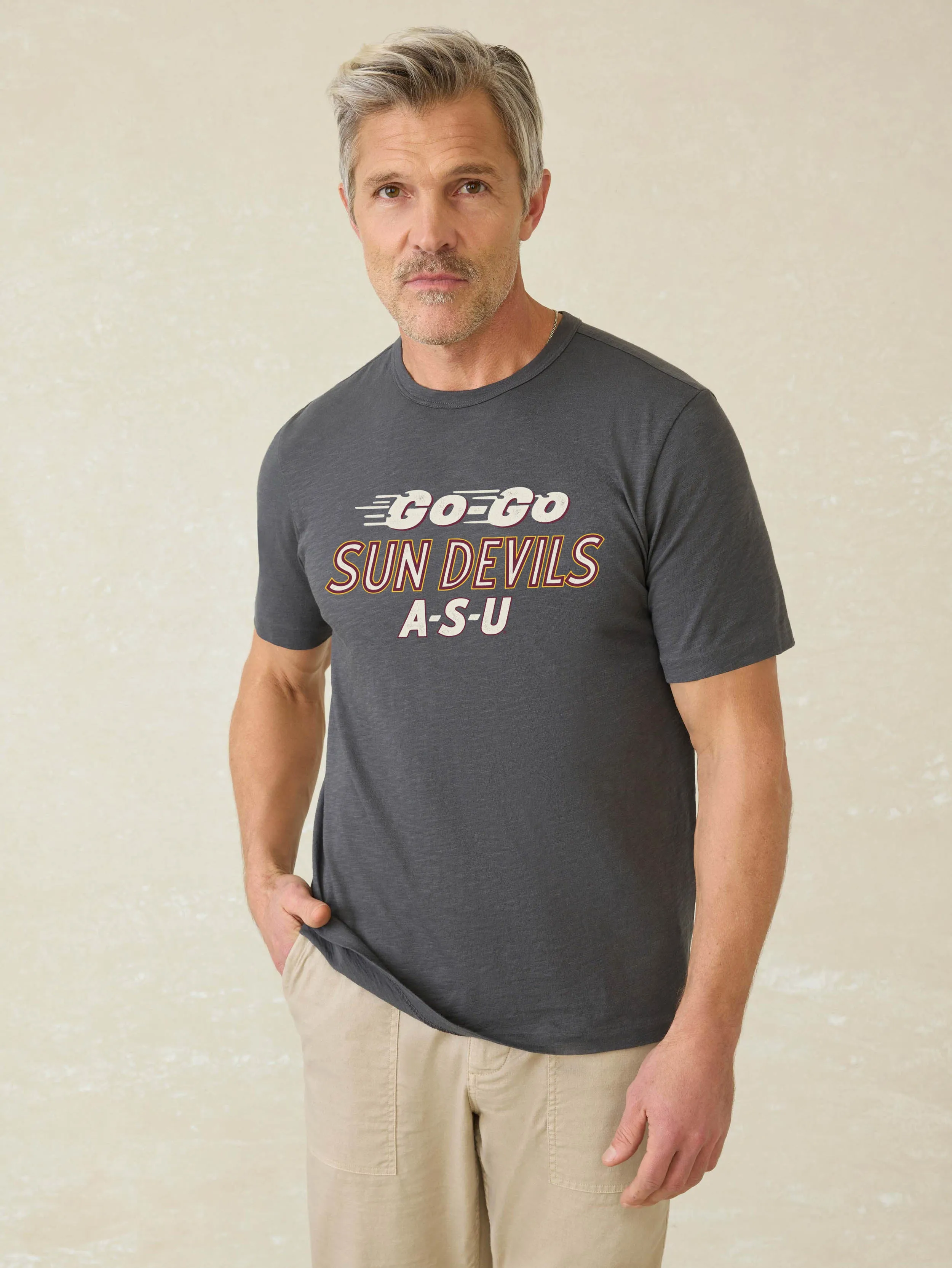 Arizona State University Sunwashed Tee - Graphite sold by Faherty product image thumbnail 2